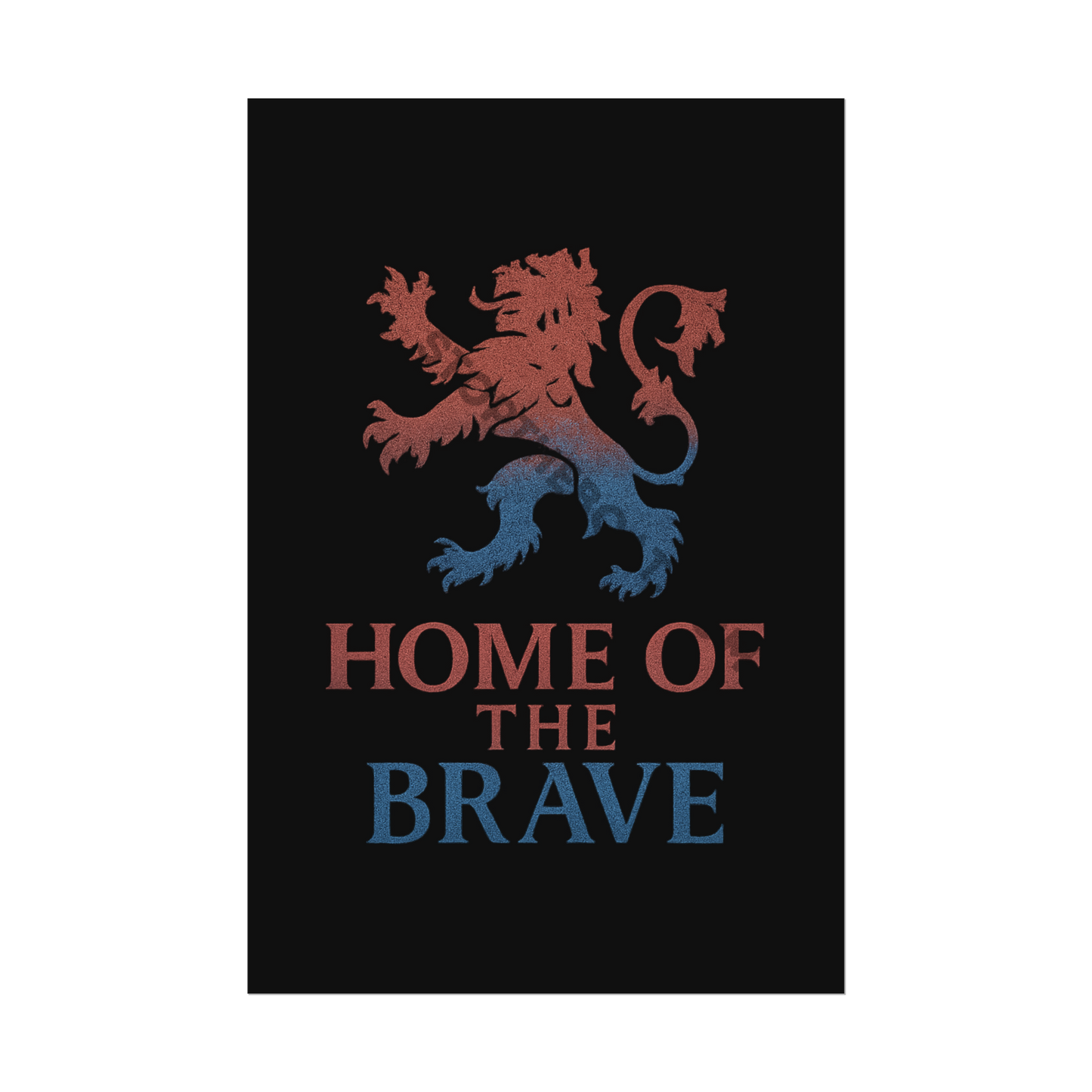 Lion Crest Wall Art Poster | Home of the Brave | Decor for Living Room, Office, or Gaming Space, Gift for Fans, Home Decor