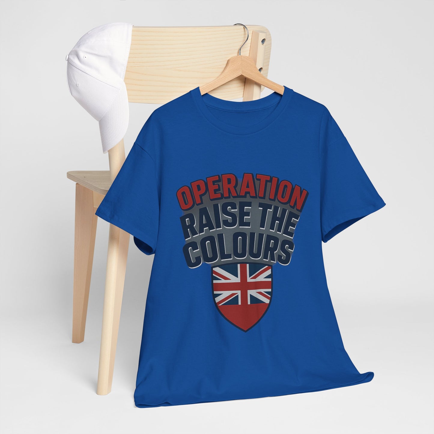 Operation Raise The Colours Unisex Heavy Cotton Tee, Casual T-Shirt, Gift Idea, Graphic Tee, British Flag Tee