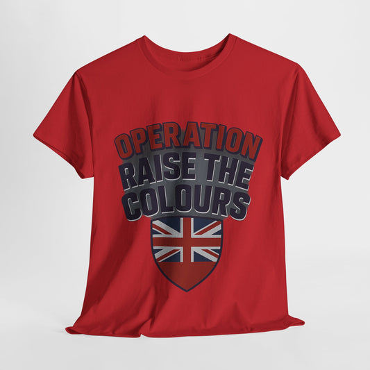 Operation Raise The Colours Unisex Heavy Cotton Tee, Casual T-Shirt, Gift Idea, Graphic Tee, British Flag Tee