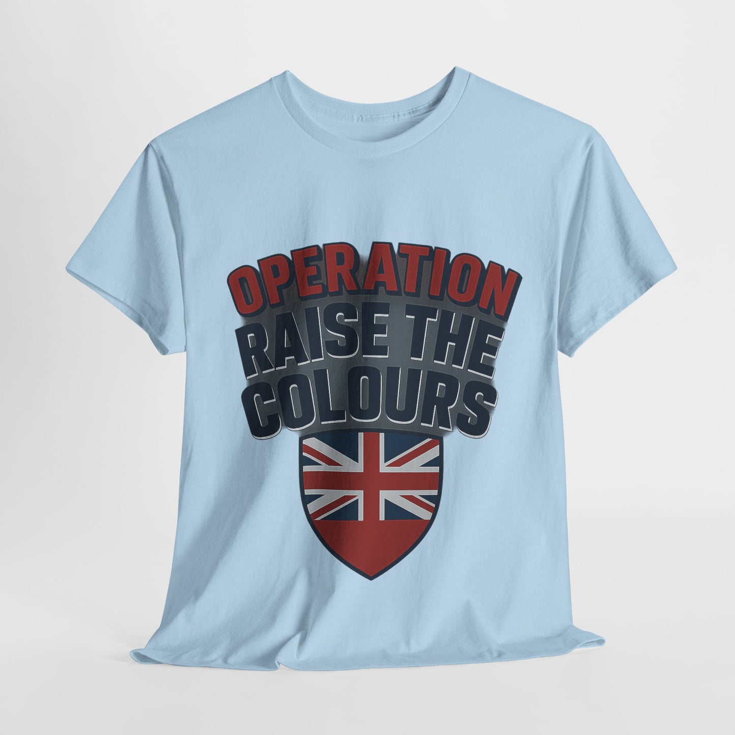 Operation Raise The Colours Unisex Heavy Cotton Tee, Casual T-Shirt, Gift Idea, Graphic Tee, British Flag Tee