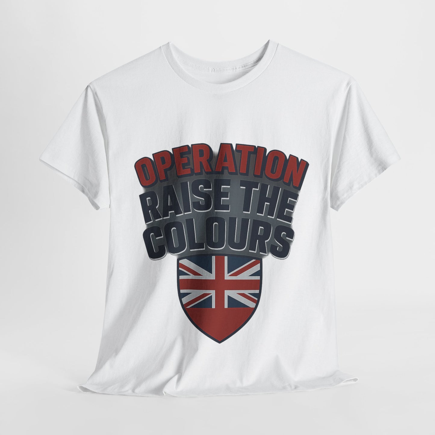 Operation Raise The Colours Unisex Heavy Cotton Tee, Casual T-Shirt, Gift Idea, Graphic Tee, British Flag Tee