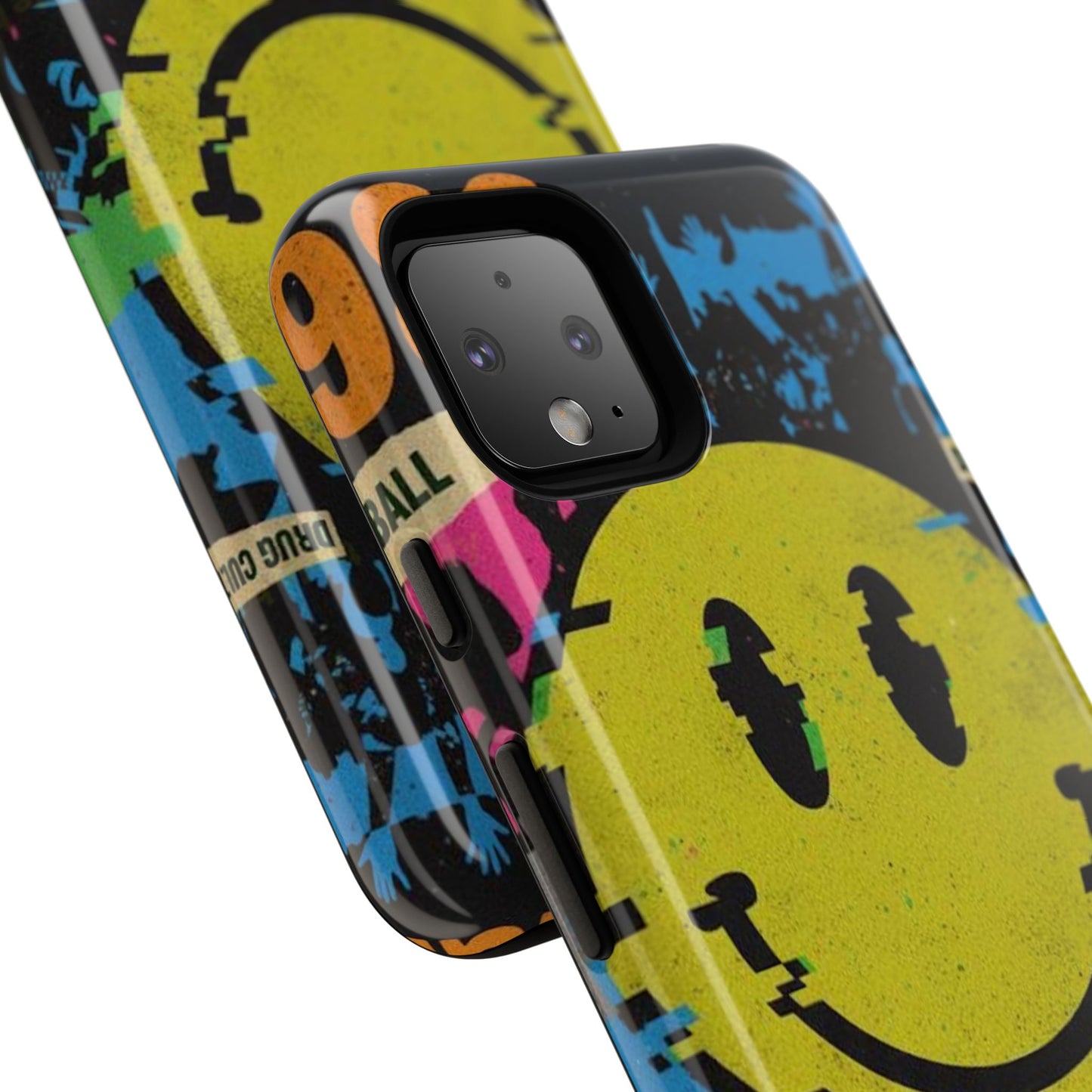 Acid house rave Vibrant iPhone Case, Tough Cases, Smiley Face Phone Cover, Fun Accessory, Colorful Phone Protector, Gift for Teenagers