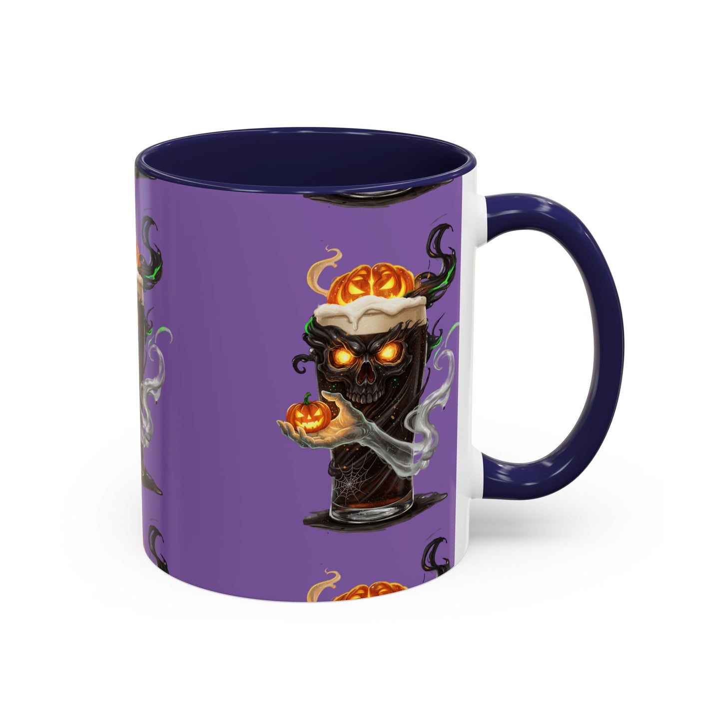 Halloween Skull Accent Coffee Mug - Spooky Drinkware for Fall, Halloween Parties, Home Decor, Gift for Goth Lovers, Skull Enthusiasts