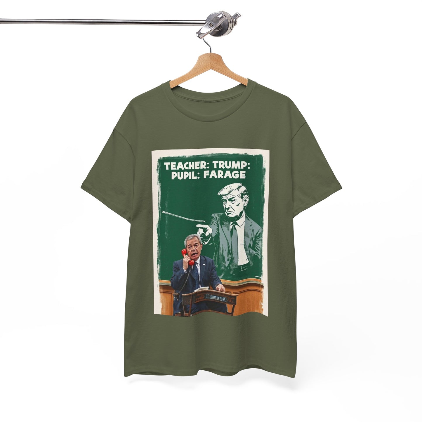 Political Humor Tee: Teacher Trump & Pupil Farage Graphic Shirt