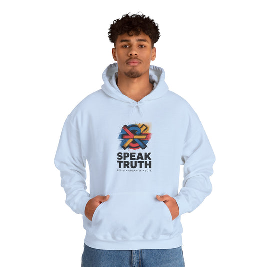 Speak Truth Hoodie — Bold Color Ribbon Social Justice Graphic Sweatshirt