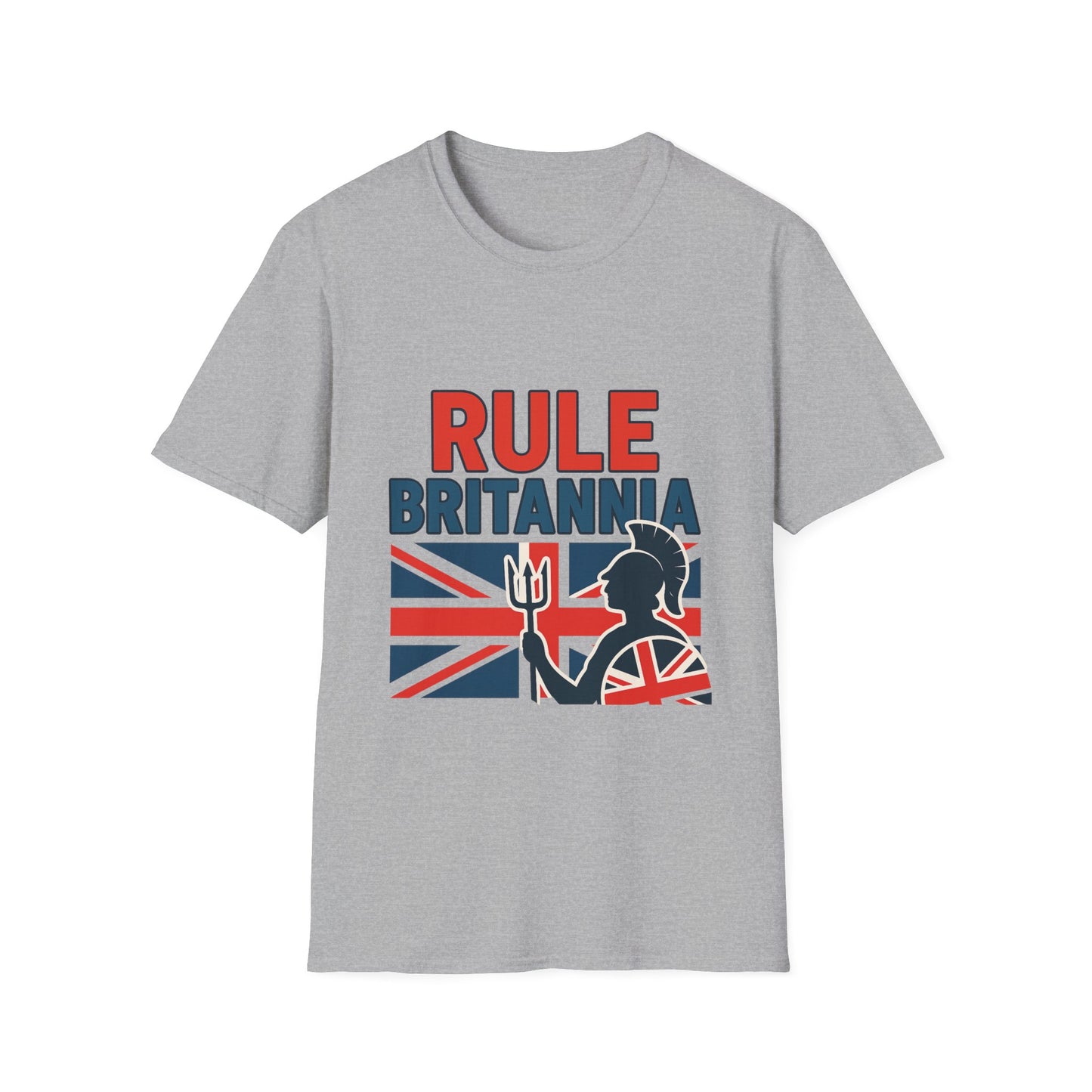 Britannia Pride T-Shirt, Unisex Softstyle Tee, Casual Wear, Gift for Brits, Patriotic Apparel, Independence Day Top