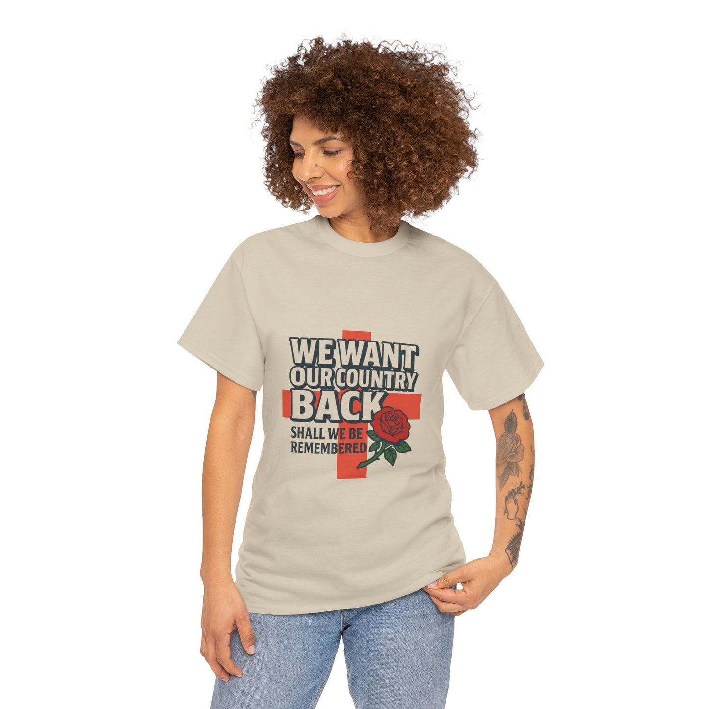 Unisex Heavy Cotton Tee - We Want Our Country Back, Casual Statement Tee, Proud Heritage Shirt, Comfortable Everyday Wear, Gift for [...]
