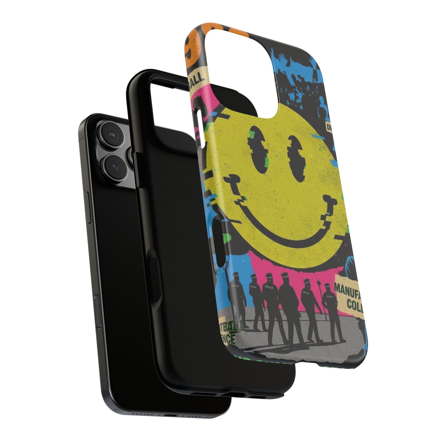 Acid house rave Vibrant iPhone Case, Tough Cases, Smiley Face Phone Cover, Fun Accessory, Colorful Phone Protector, Gift for Teenagers