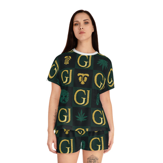 British Jamaican Heritage Monogram Women's Short Pajama Set