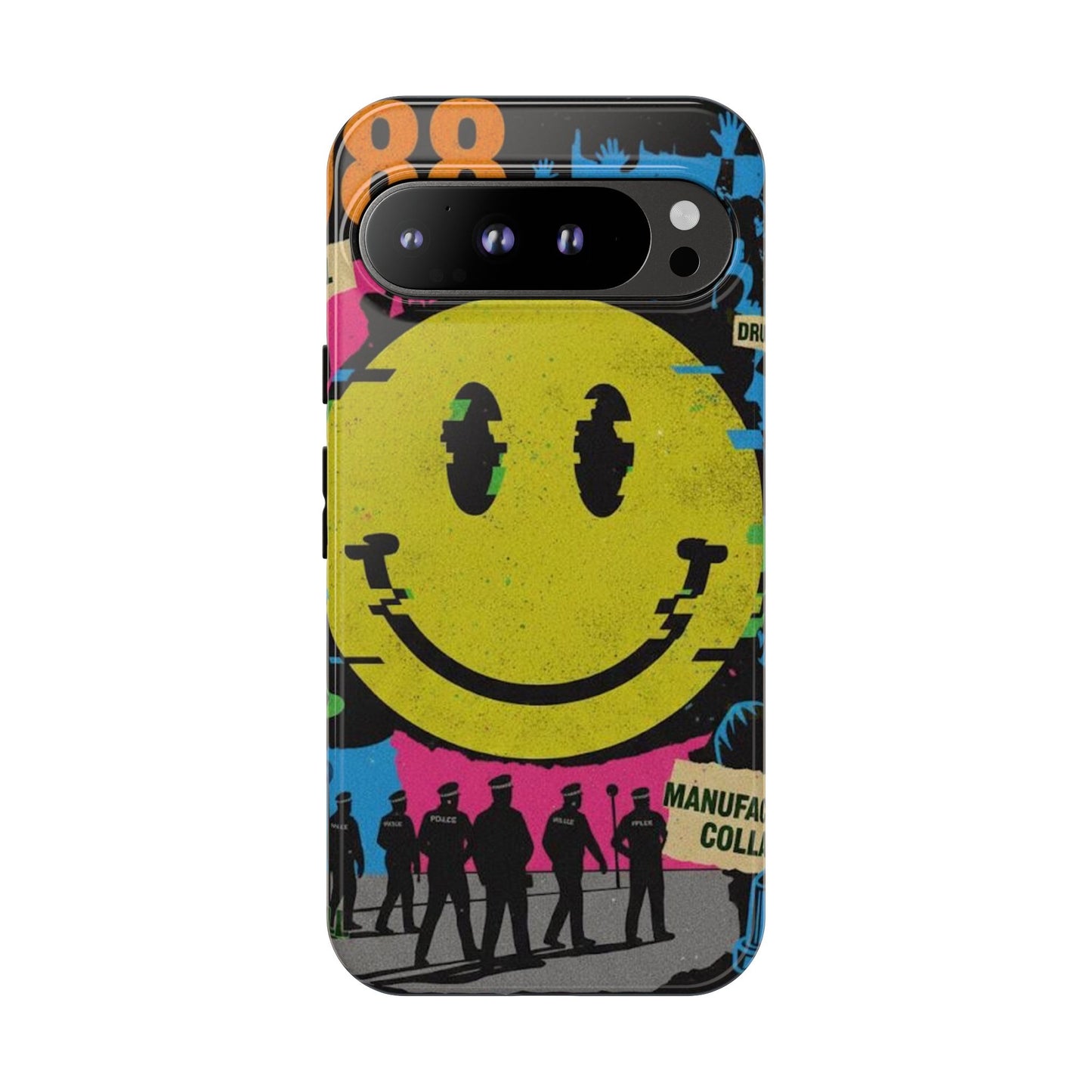 Acid house rave Vibrant iPhone Case, Tough Cases, Smiley Face Phone Cover, Fun Accessory, Colorful Phone Protector, Gift for Teenagers