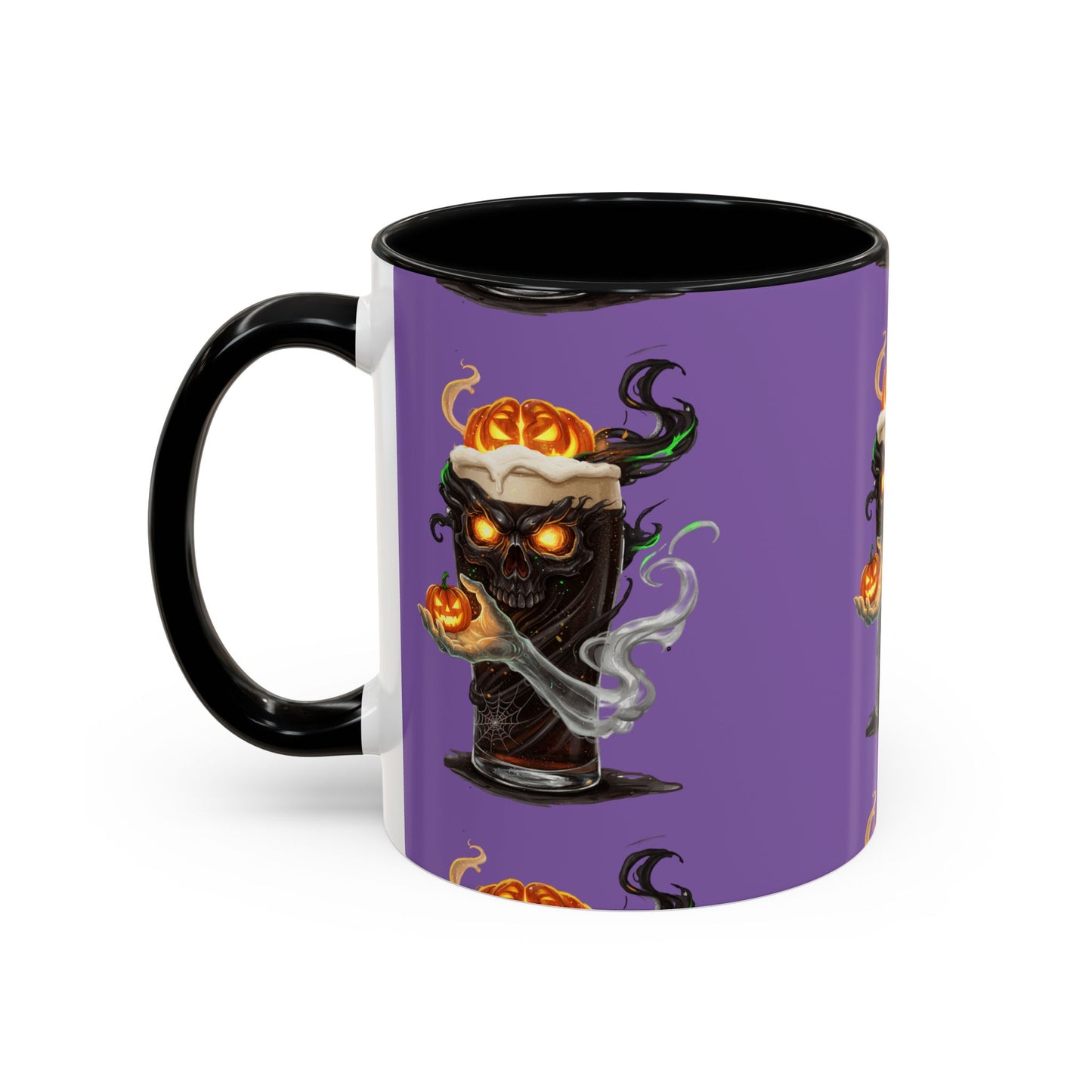 Halloween Skull Accent Coffee Mug - Spooky Drinkware for Fall, Halloween Parties, Home Decor, Gift for Goth Lovers, Skull Enthusiasts