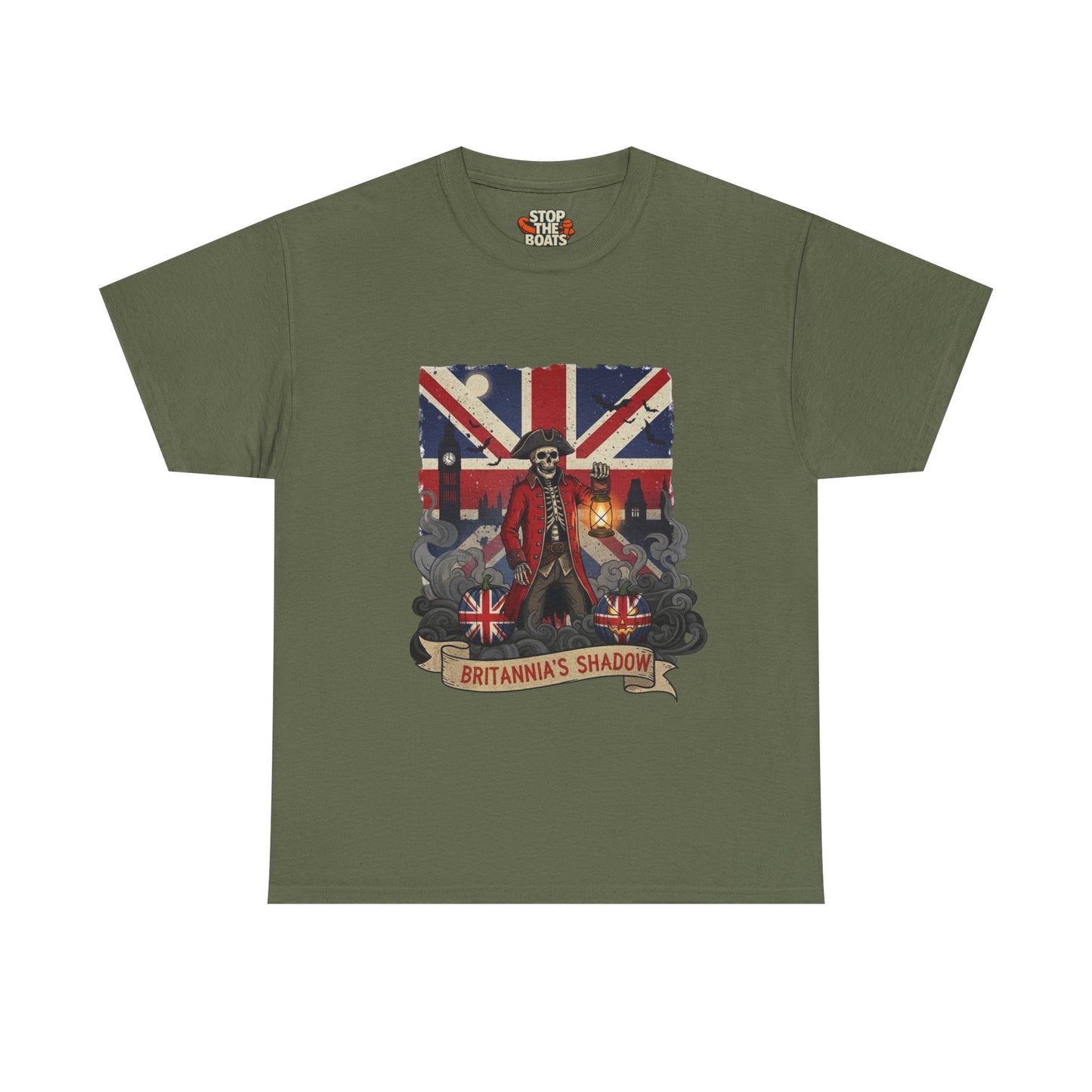 Stop the boats british patriot Halloween Unisex Heavy Cotton Tee