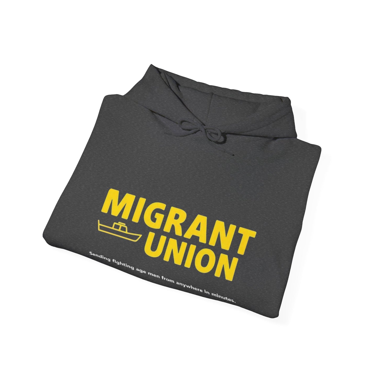 Migrant Union Hooded Sweatshirt, Unisex Sweatshirt, Cozy Layer, Activism Apparel, Streetwear, Gift for Protesters, Conscious Fashion