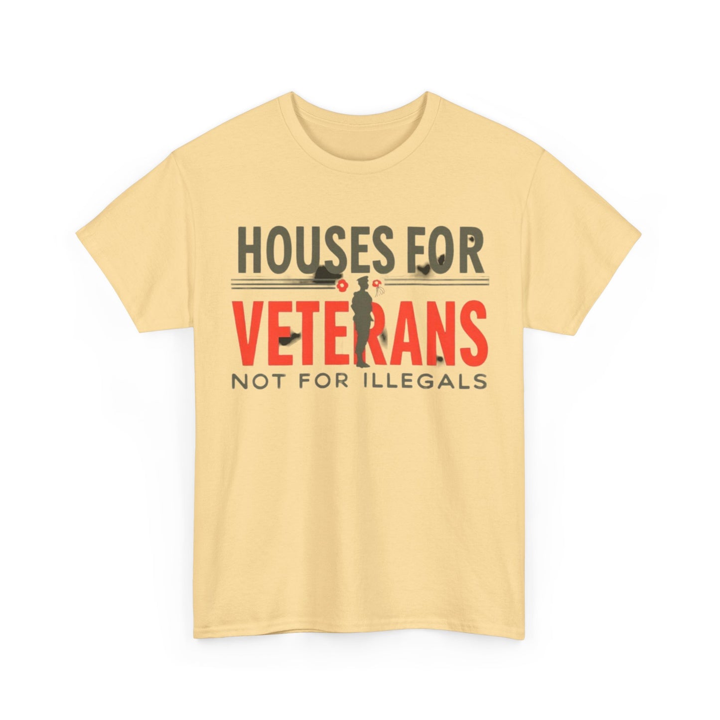Unisex Heavy Cotton Tee - 'Houses for Veterans not for illegals' Statement Shirt for Supporters, Patriotic Gifts, Veteran Advocacy Apparel, Everyday [...]