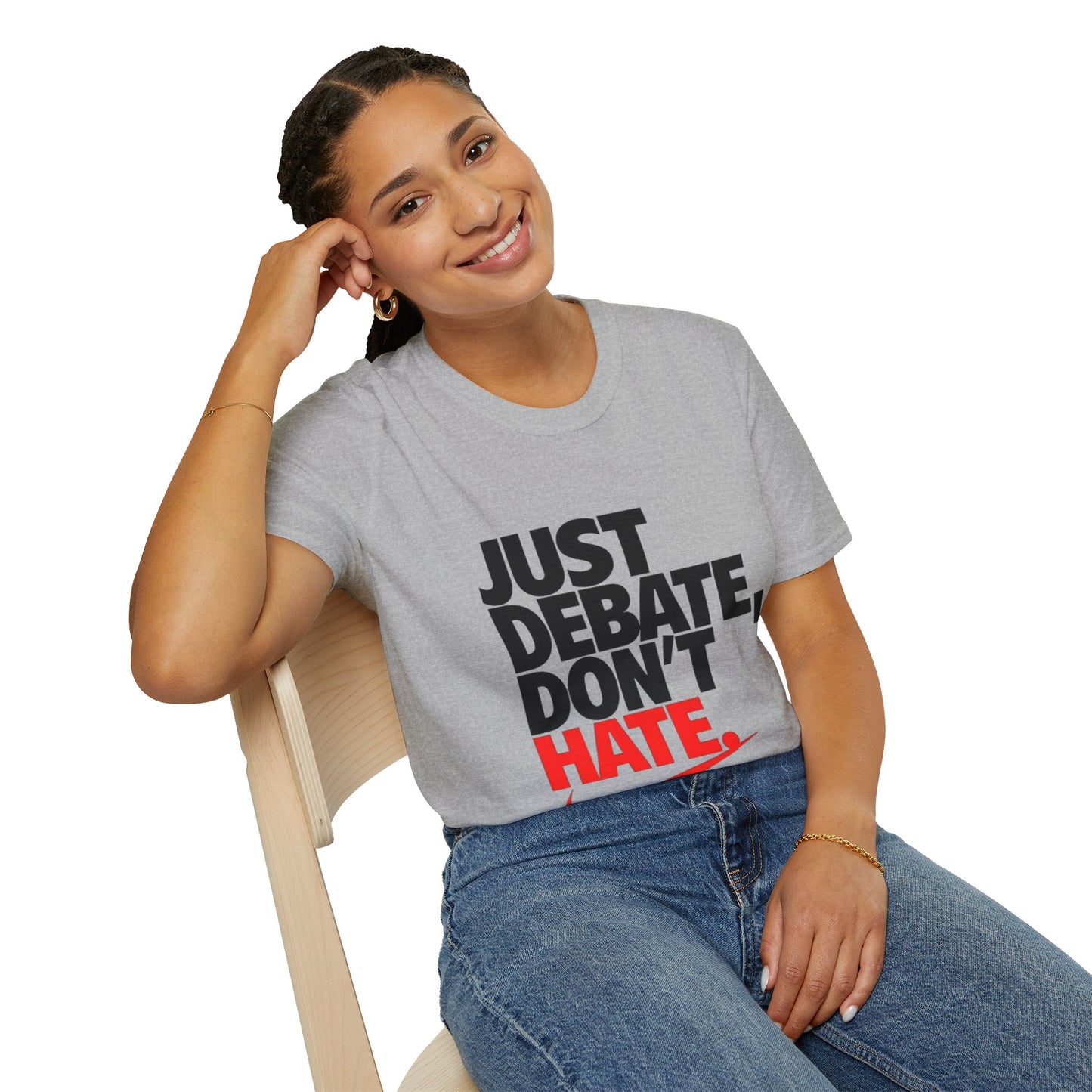 Just Debate T-Shirt - Unisex Softstyle Tee for Open Dialogues