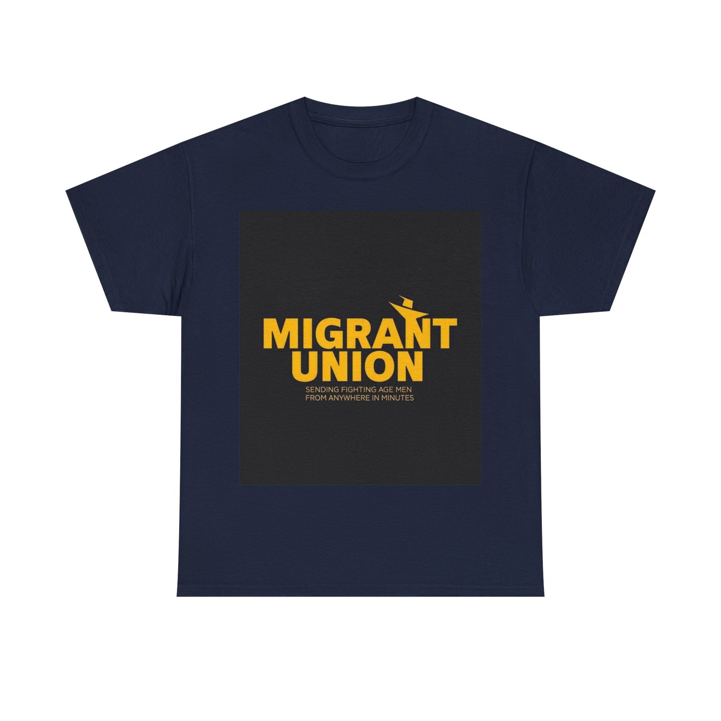 Migrant Union Unisex Heavy Cotton Tee, Casual Wear, Activism Shirt, Gift for Advocates, Comfortable Everyday Tee, Statement Clothing