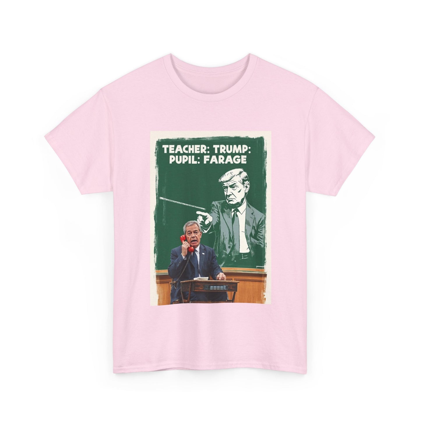 Political Humor Tee: Teacher Trump & Pupil Farage Graphic Shirt