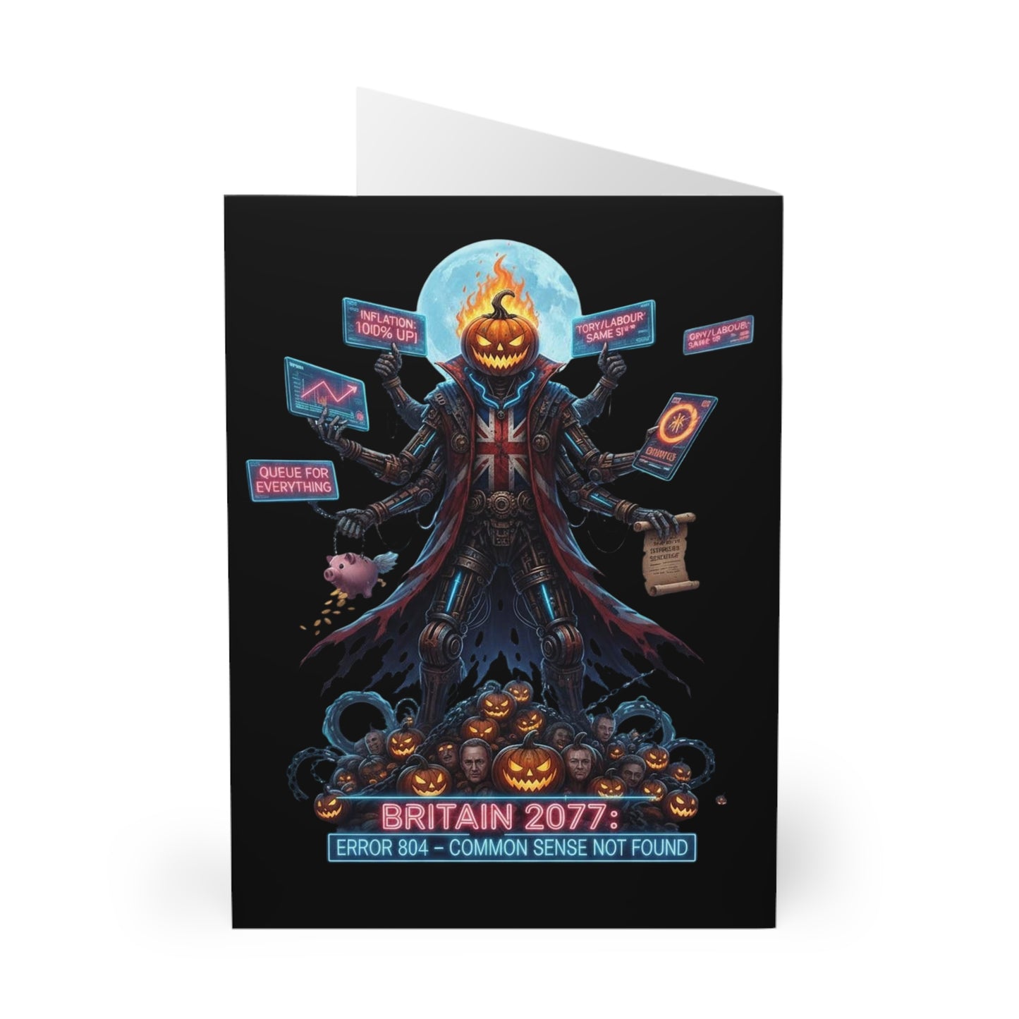 British satire patriot Spooky Themed Greeting Cards, Halloween Cards, Unique Greeting Cards, Funny Cards, Seasonal Cards, 5 Pack Cards