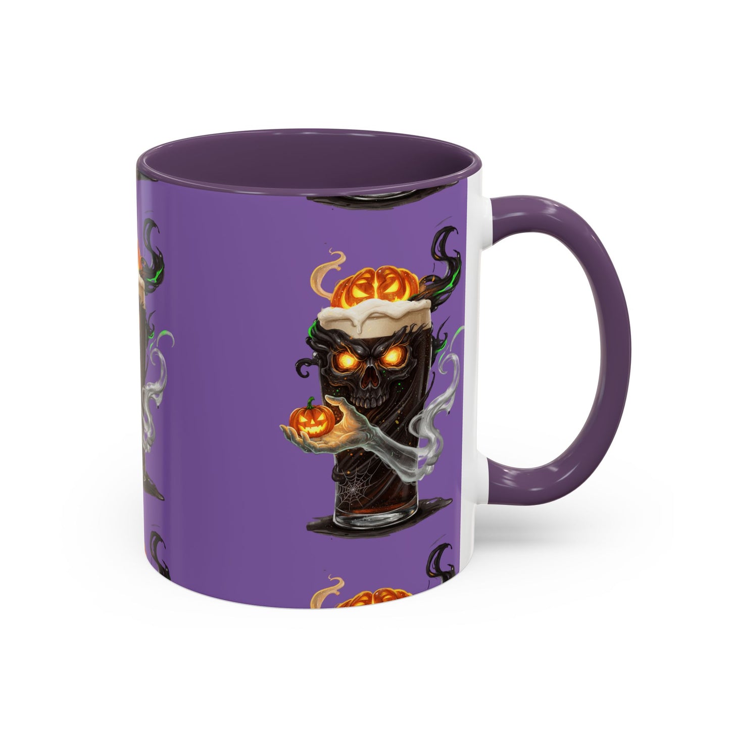 Halloween Skull Accent Coffee Mug - Spooky Drinkware for Fall, Halloween Parties, Home Decor, Gift for Goth Lovers, Skull Enthusiasts