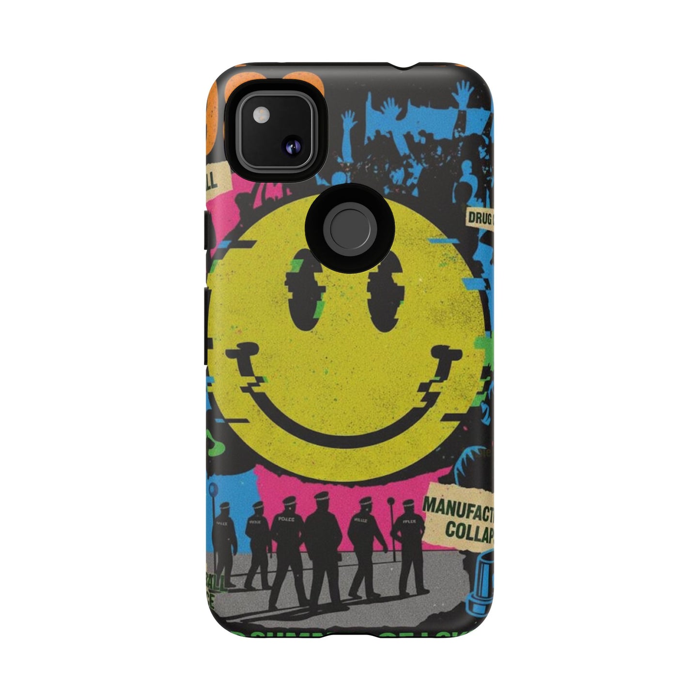 Acid house rave Vibrant iPhone Case, Tough Cases, Smiley Face Phone Cover, Fun Accessory, Colorful Phone Protector, Gift for Teenagers