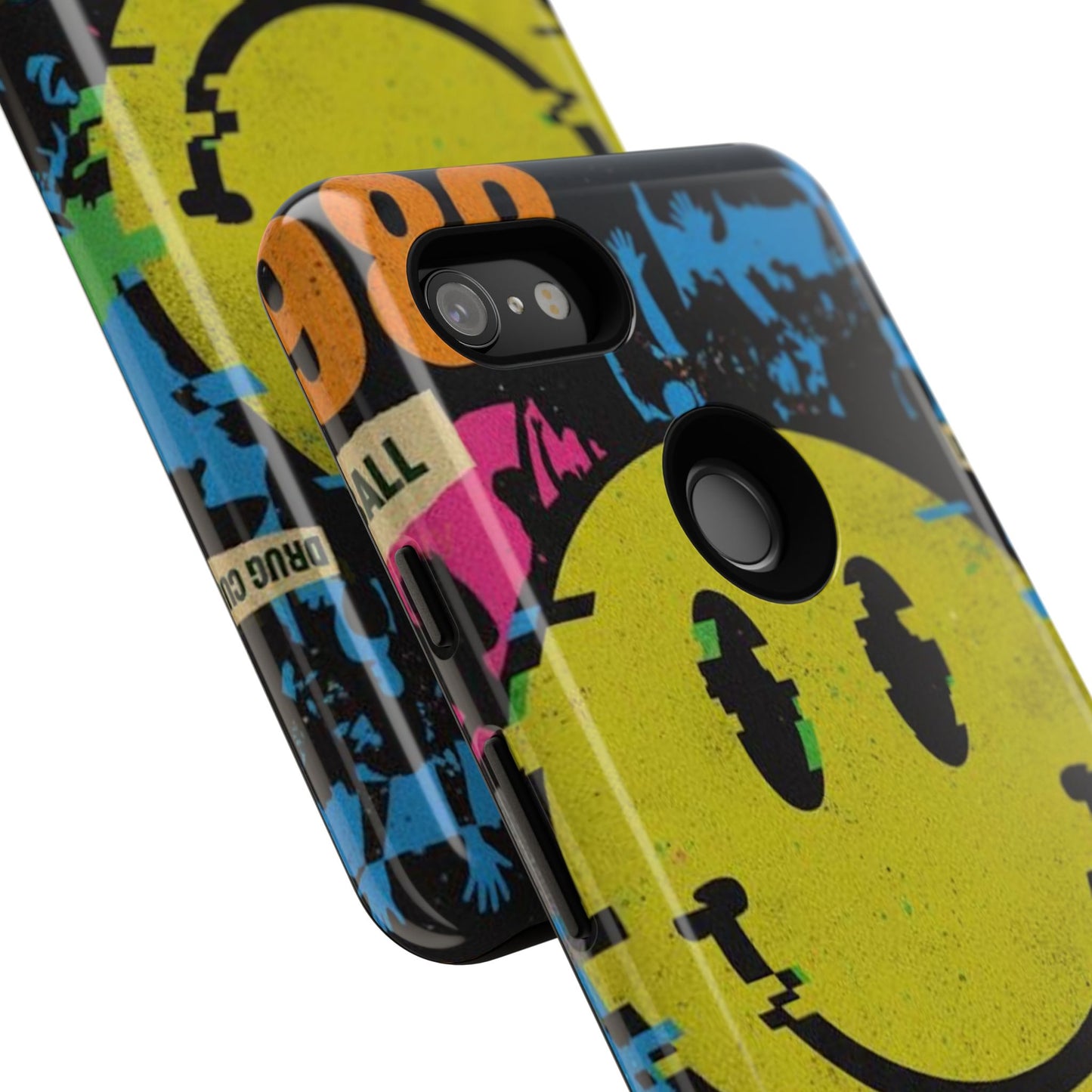 Acid house rave Vibrant iPhone Case, Tough Cases, Smiley Face Phone Cover, Fun Accessory, Colorful Phone Protector, Gift for Teenagers