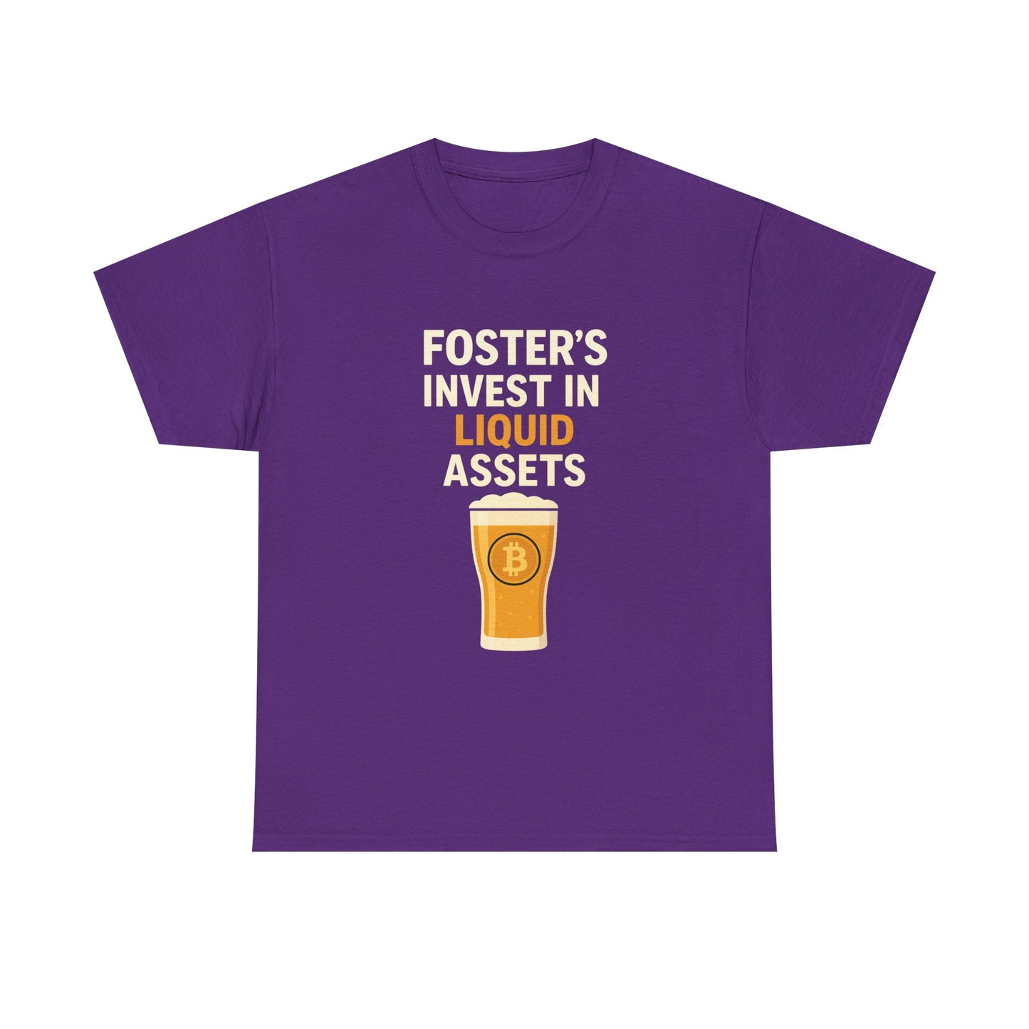 Bitcoin fosters - Invest in Liquid Assets Tee, Funny T-Shirt, Gift for Beer Lovers, Unisex Cotton Tee, Perfect for Parties, Casual Wear