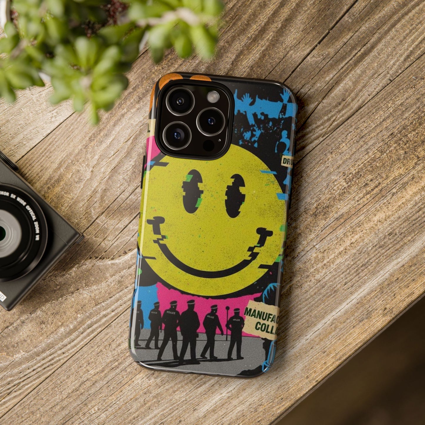 Acid house rave Vibrant iPhone Case, Tough Cases, Smiley Face Phone Cover, Fun Accessory, Colorful Phone Protector, Gift for Teenagers