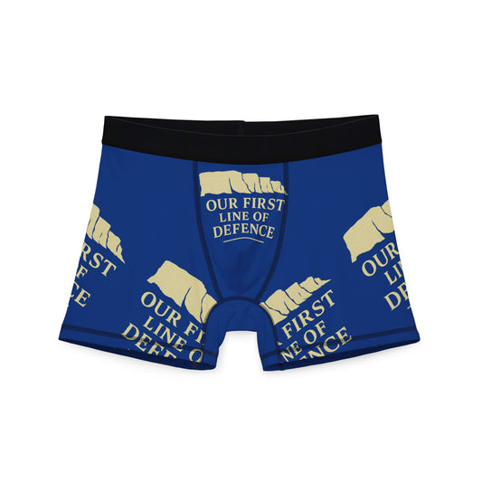 Men's Boxers - Our First Line of Defence, Comfortable AOP Underwear, Fun Gift for Him, Everyday Wear, Unique Men's Fashion
