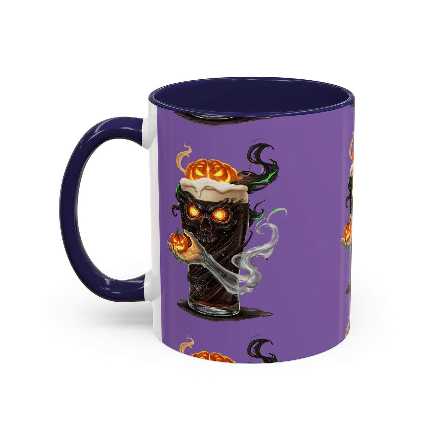 Halloween Skull Accent Coffee Mug - Spooky Drinkware for Fall, Halloween Parties, Home Decor, Gift for Goth Lovers, Skull Enthusiasts