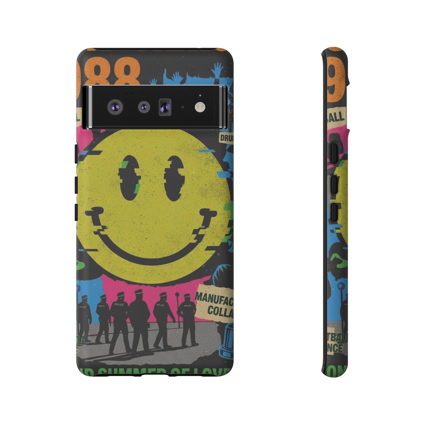 Acid house rave Vibrant iPhone Case, Tough Cases, Smiley Face Phone Cover, Fun Accessory, Colorful Phone Protector, Gift for Teenagers