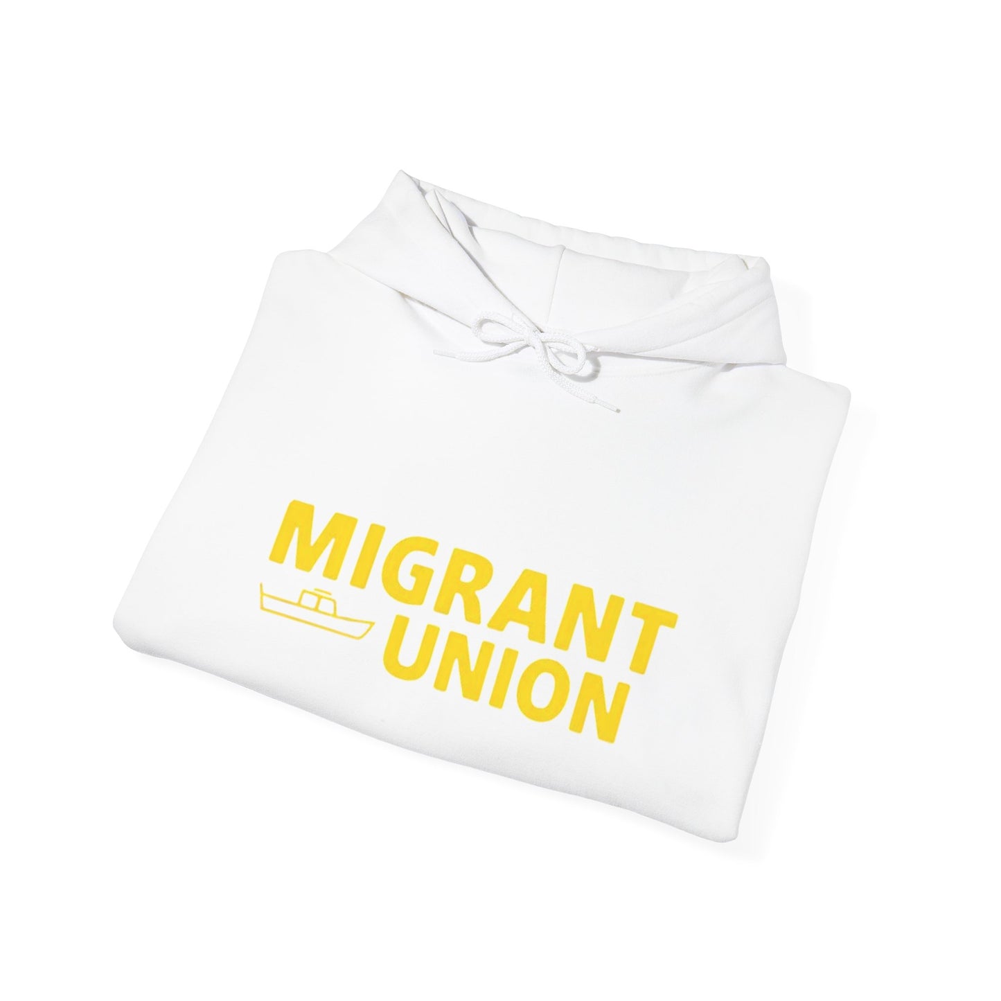 Migrant Union Hooded Sweatshirt, Unisex Sweatshirt, Cozy Layer, Activism Apparel, Streetwear, Gift for Protesters, Conscious Fashion
