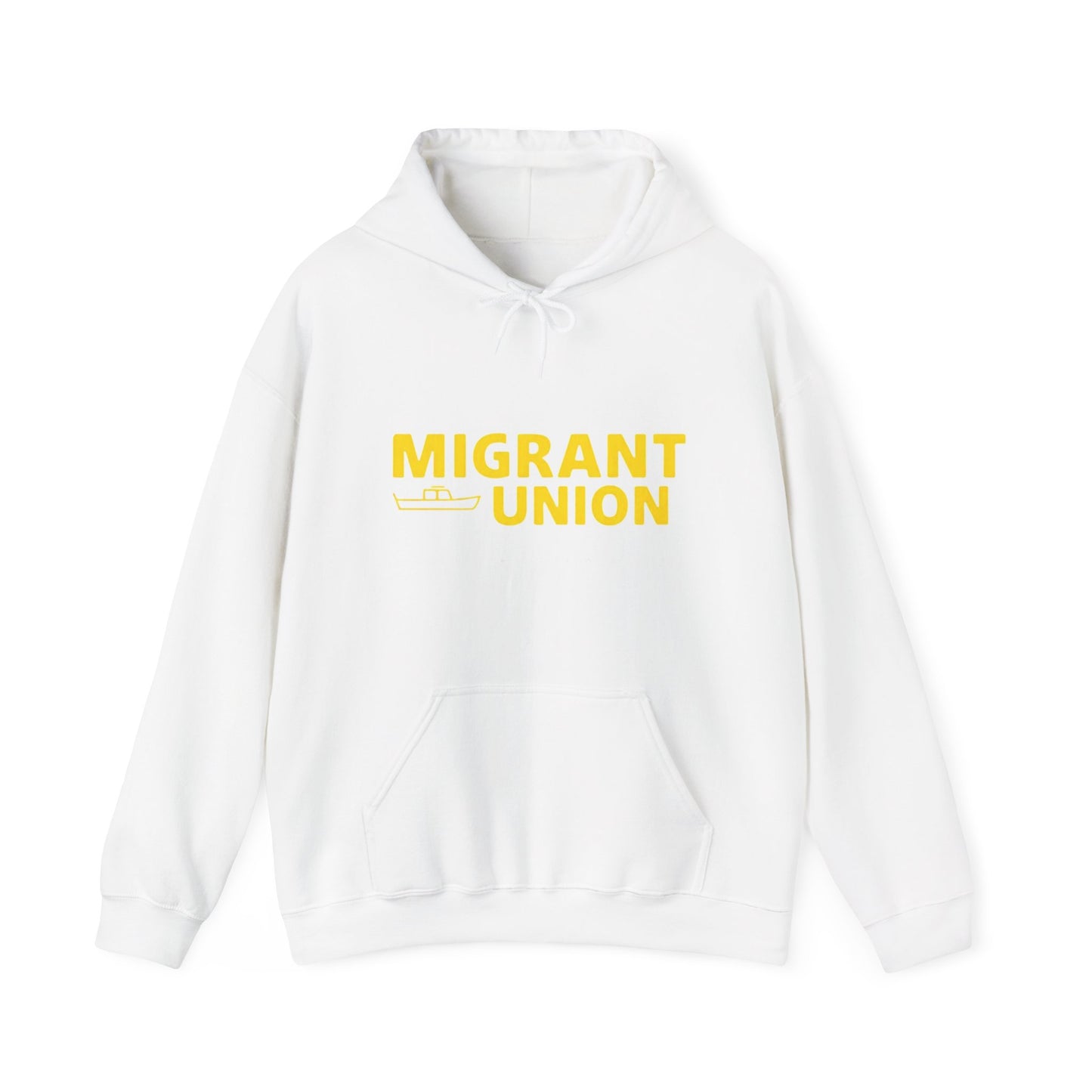 Migrant Union Hooded Sweatshirt, Unisex Sweatshirt, Cozy Layer, Activism Apparel, Streetwear, Gift for Protesters, Conscious Fashion