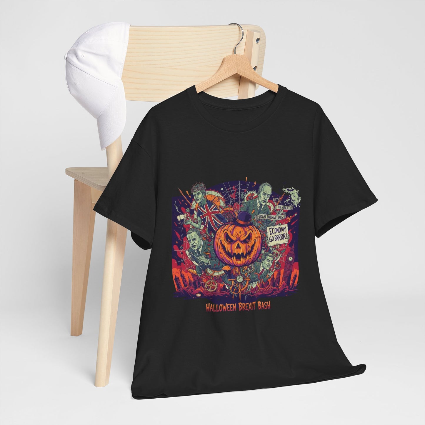 Halloween satire british design Unisex Heavy Cotton Tee shirt