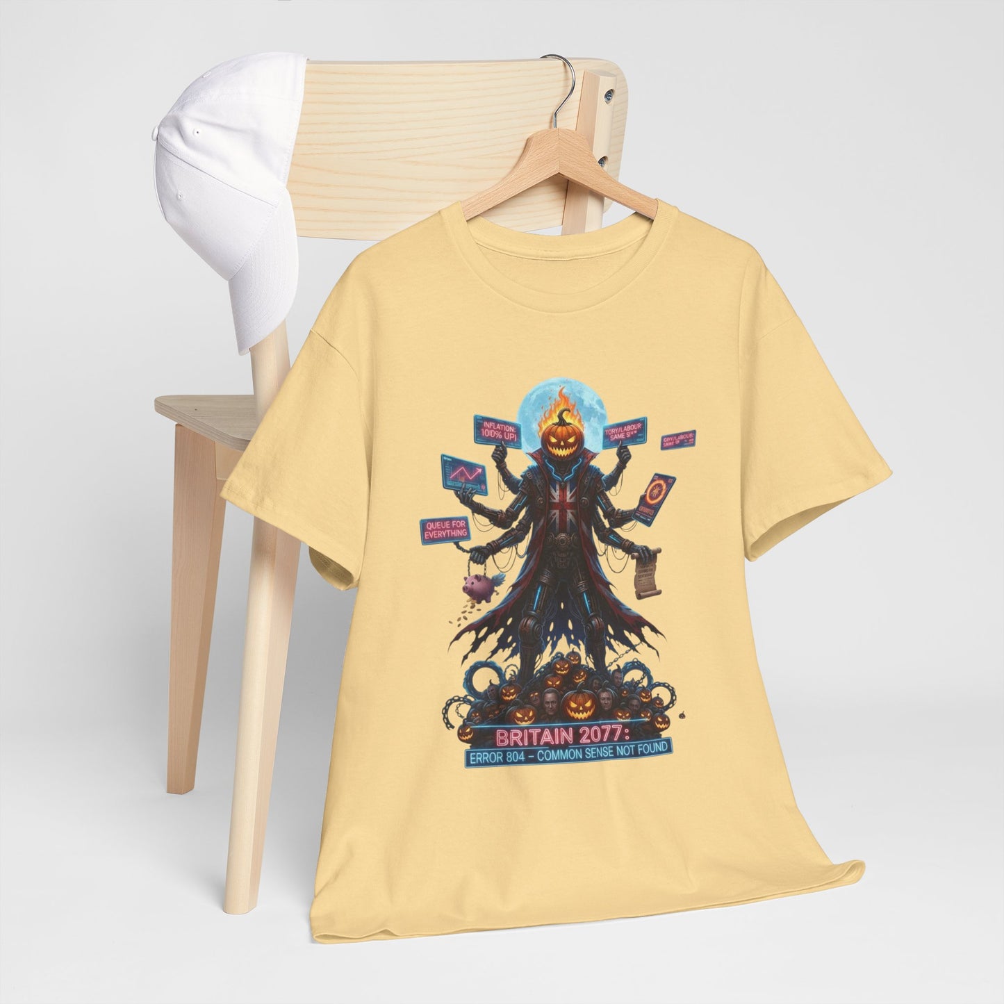 Halloween british satire design - Brightly Illustrated Unisex T-Shirt, Pop Culture Tee, Graphic Cotton Tee, Unique Gift for Fans, Casual Wear, Statement Apparel