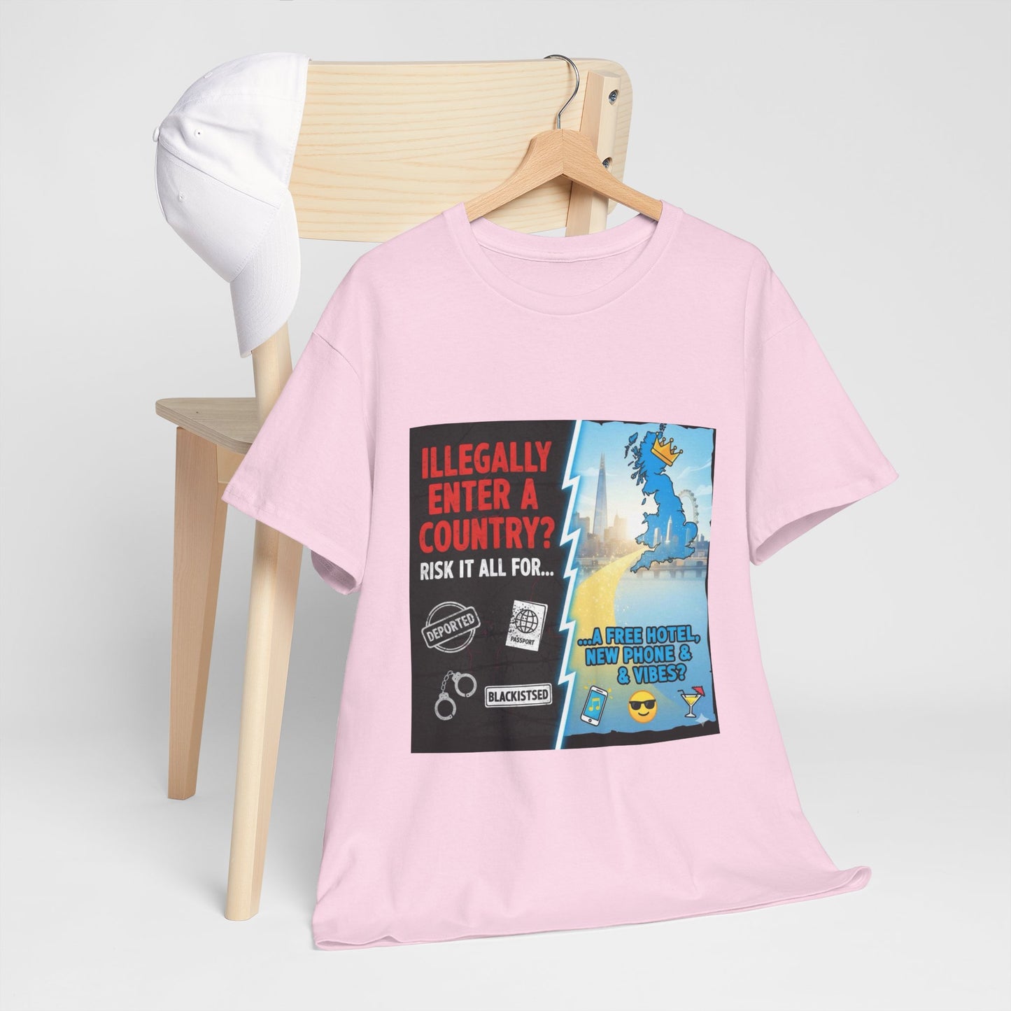 Enter illegally get free hotel t shirt - Bold Statement T-Shirt - Unisex Tee for Casual Wear, Gift for Friends, Humor Style, Graphic Tee, Perfect for Celebrations