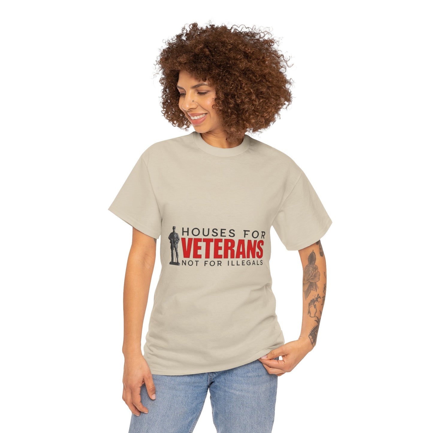 Unisex Heavy Cotton Tee - 'Houses for Veterans' Statement Shirt for Supporters, Patriotic Gifts, Veteran Advocacy Apparel, Everyday [...]