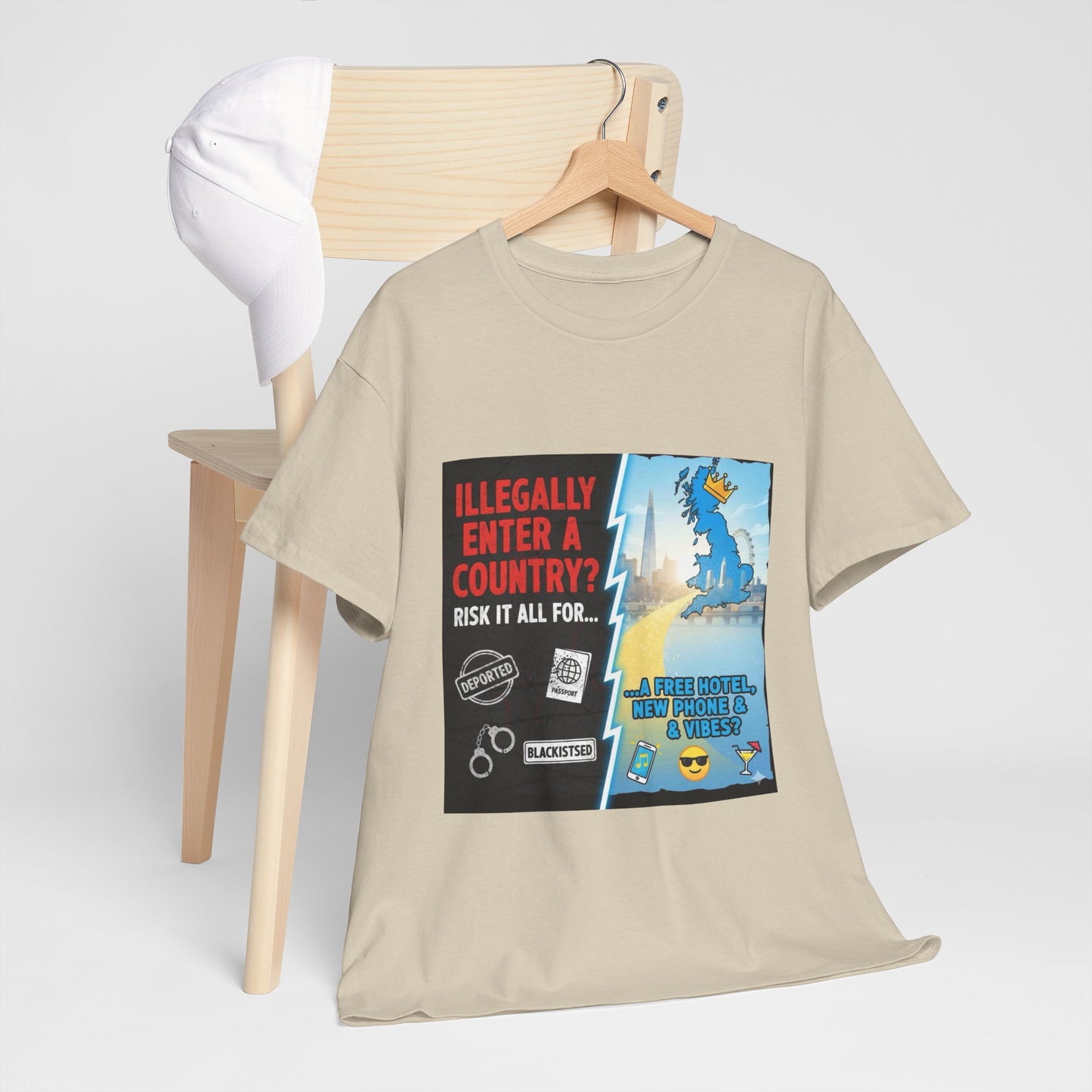 Enter illegally get free hotel t shirt - Bold Statement T-Shirt - Unisex Tee for Casual Wear, Gift for Friends, Humor Style, Graphic Tee, Perfect for Celebrations