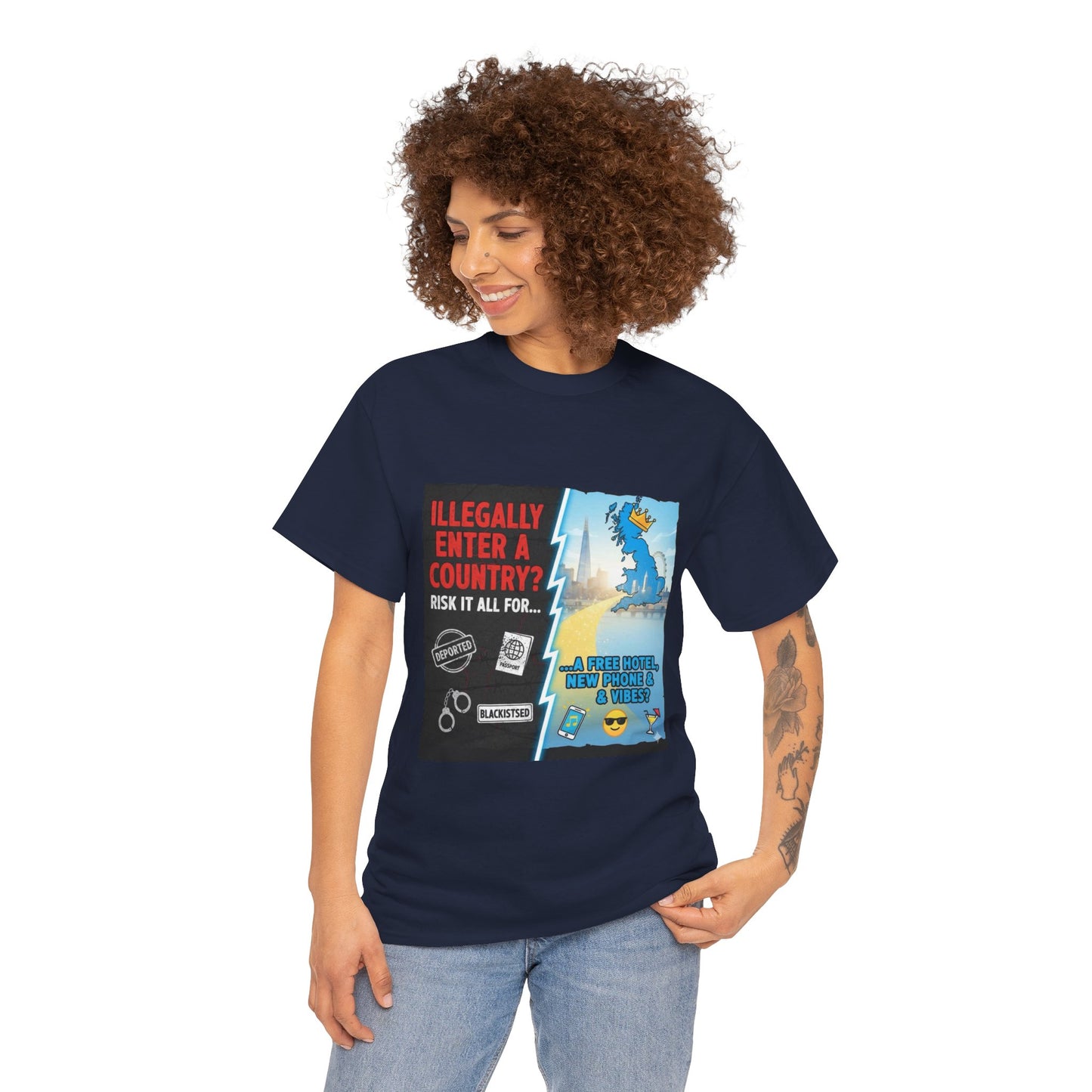 Enter illegally get free hotel t shirt - Bold Statement T-Shirt - Unisex Tee for Casual Wear, Gift for Friends, Humor Style, Graphic Tee, Perfect for Celebrations