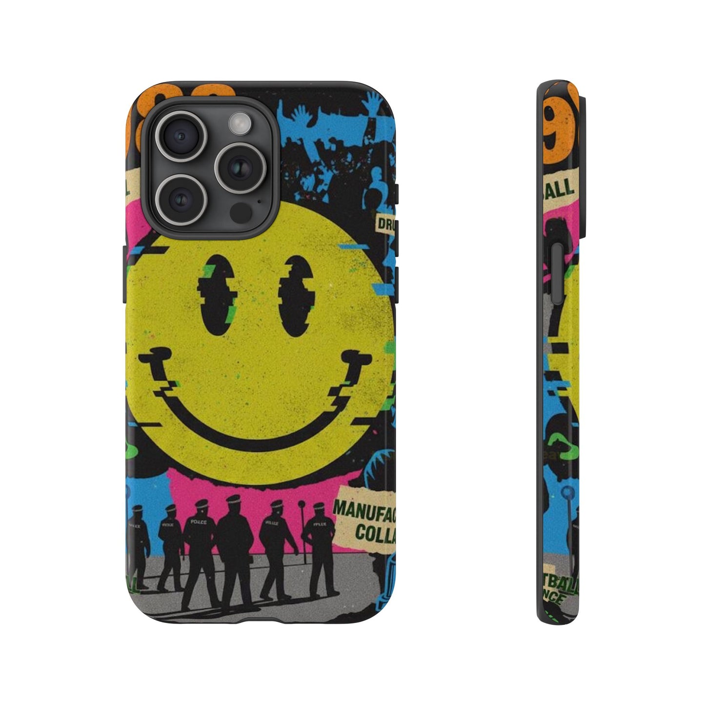Acid house rave Vibrant iPhone Case, Tough Cases, Smiley Face Phone Cover, Fun Accessory, Colorful Phone Protector, Gift for Teenagers