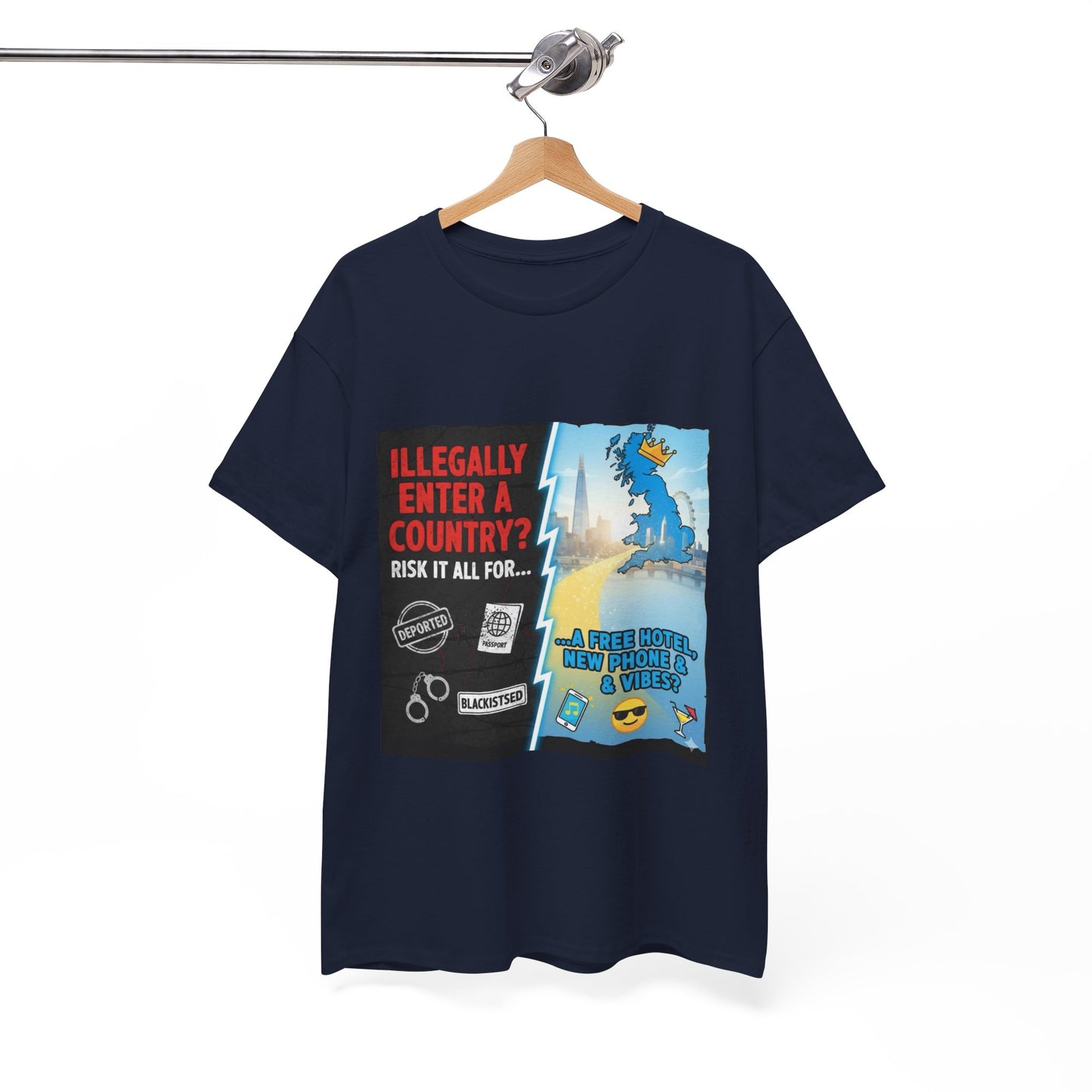 Enter illegally get free hotel t shirt - Bold Statement T-Shirt - Unisex Tee for Casual Wear, Gift for Friends, Humor Style, Graphic Tee, Perfect for Celebrations