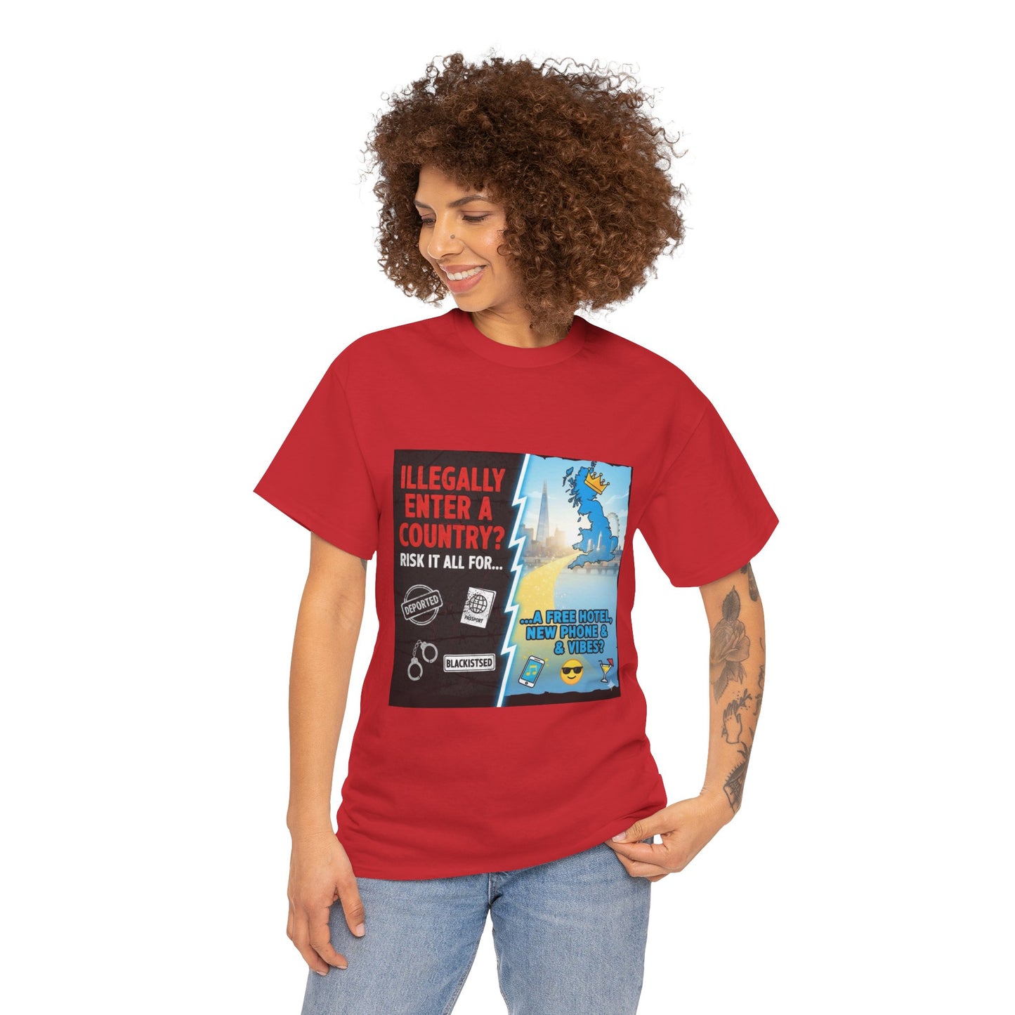 Enter illegally get free hotel t shirt - Bold Statement T-Shirt - Unisex Tee for Casual Wear, Gift for Friends, Humor Style, Graphic Tee, Perfect for Celebrations