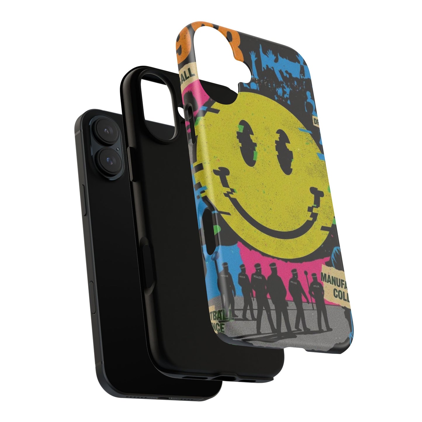 Acid house rave Vibrant iPhone Case, Tough Cases, Smiley Face Phone Cover, Fun Accessory, Colorful Phone Protector, Gift for Teenagers