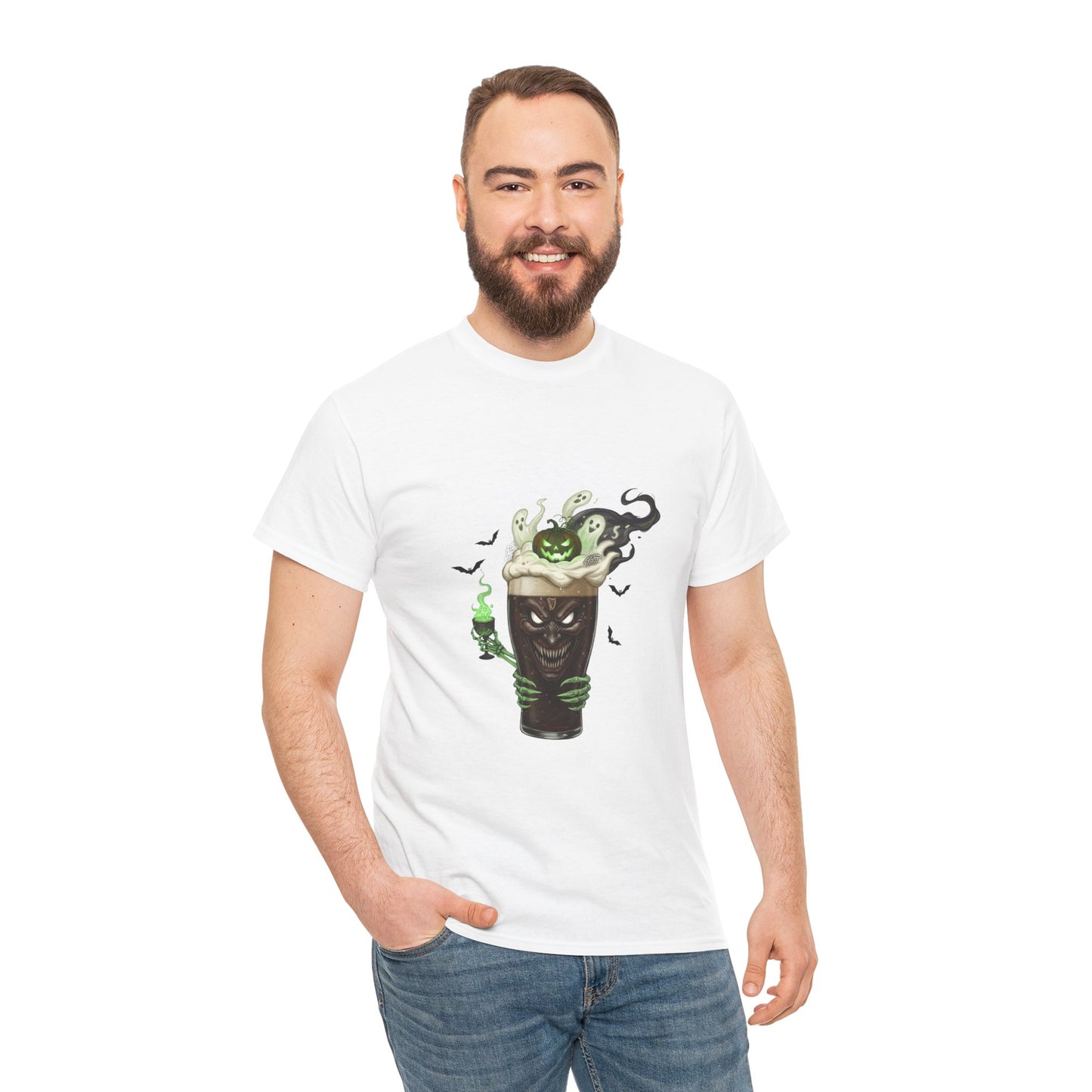 Guiness halloween Artistic Unisex Tee featuring Eco-Themed Design, Perfect for Casual Wear, Gift for Nature Lovers, Eco-Conscious Apparel, Earth Day