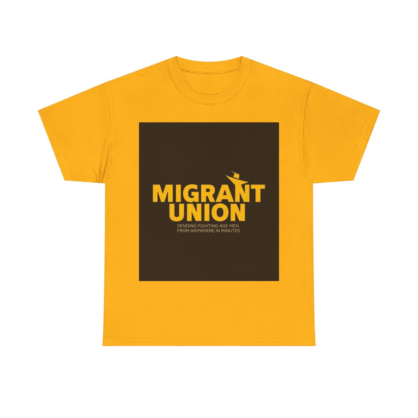 Migrant Union Unisex Heavy Cotton Tee, Casual Wear, Activism Shirt, Gift for Advocates, Comfortable Everyday Tee, Statement Clothing