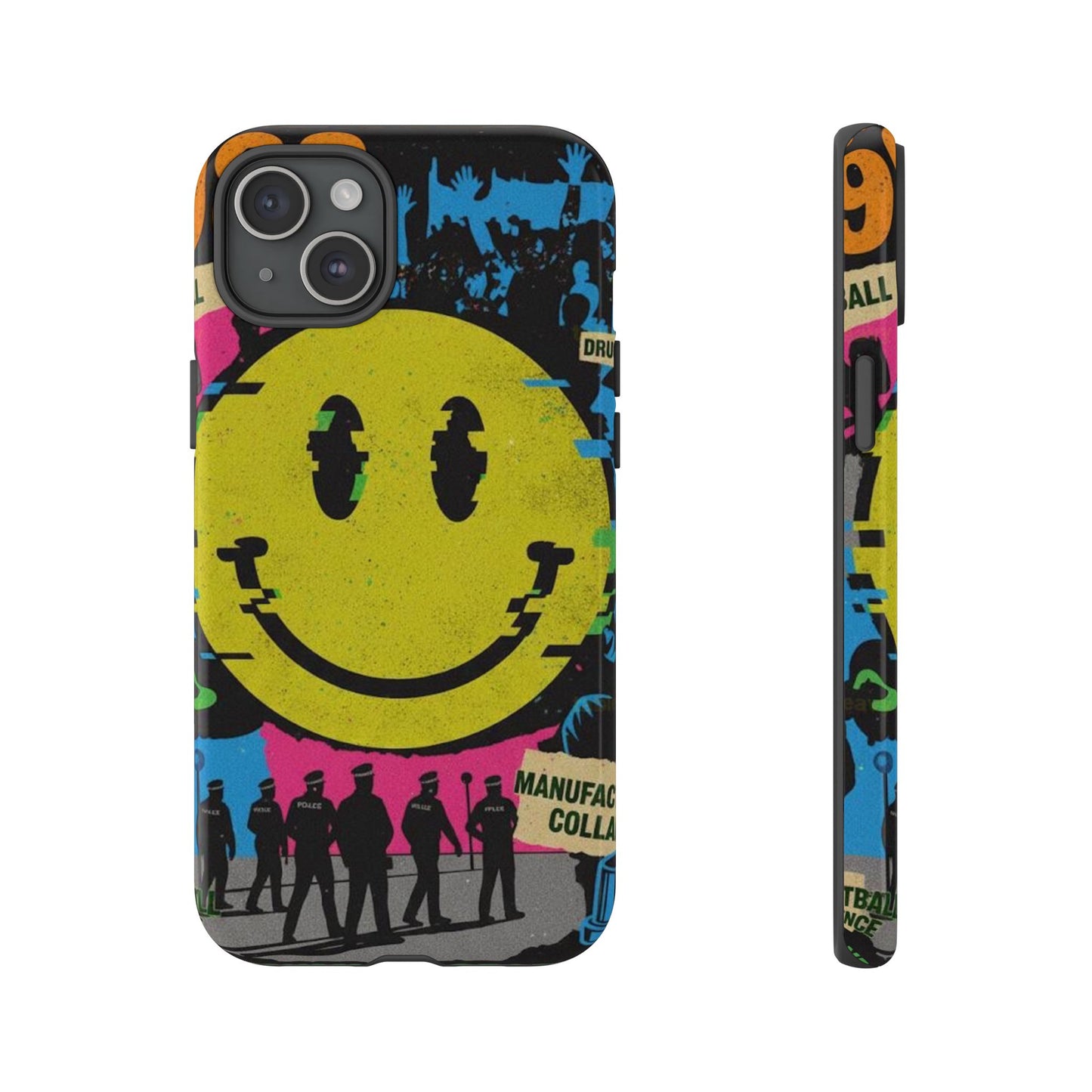 Acid house rave Vibrant iPhone Case, Tough Cases, Smiley Face Phone Cover, Fun Accessory, Colorful Phone Protector, Gift for Teenagers