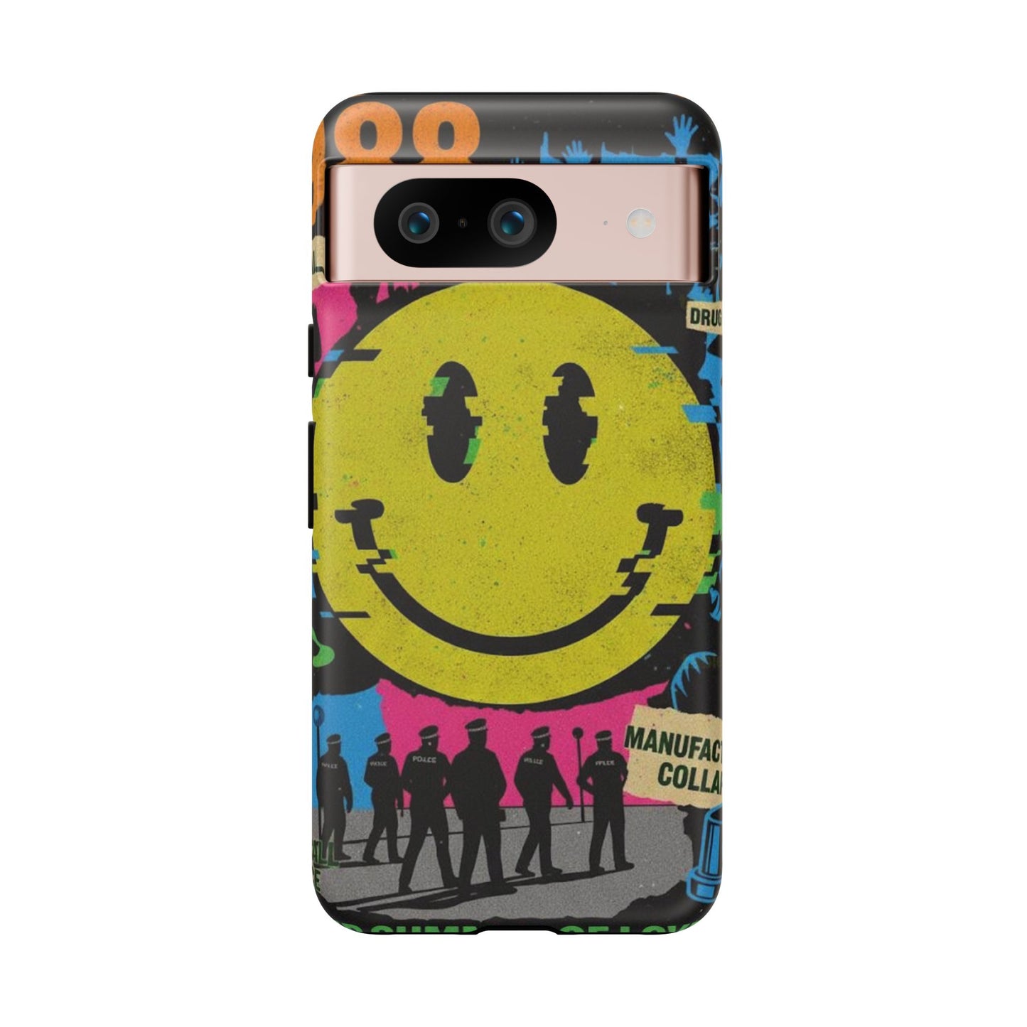 Acid house rave Vibrant iPhone Case, Tough Cases, Smiley Face Phone Cover, Fun Accessory, Colorful Phone Protector, Gift for Teenagers