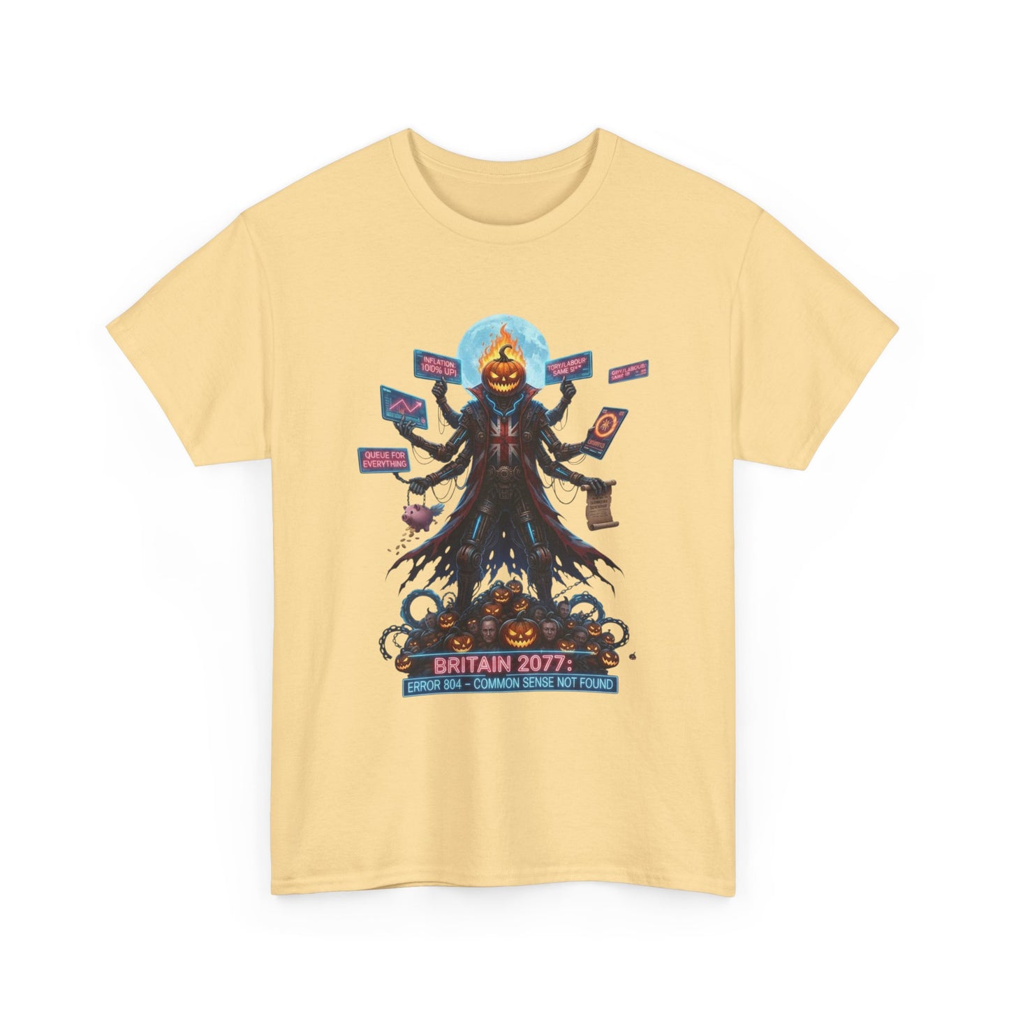 Halloween british satire design - Brightly Illustrated Unisex T-Shirt, Pop Culture Tee, Graphic Cotton Tee, Unique Gift for Fans, Casual Wear, Statement Apparel