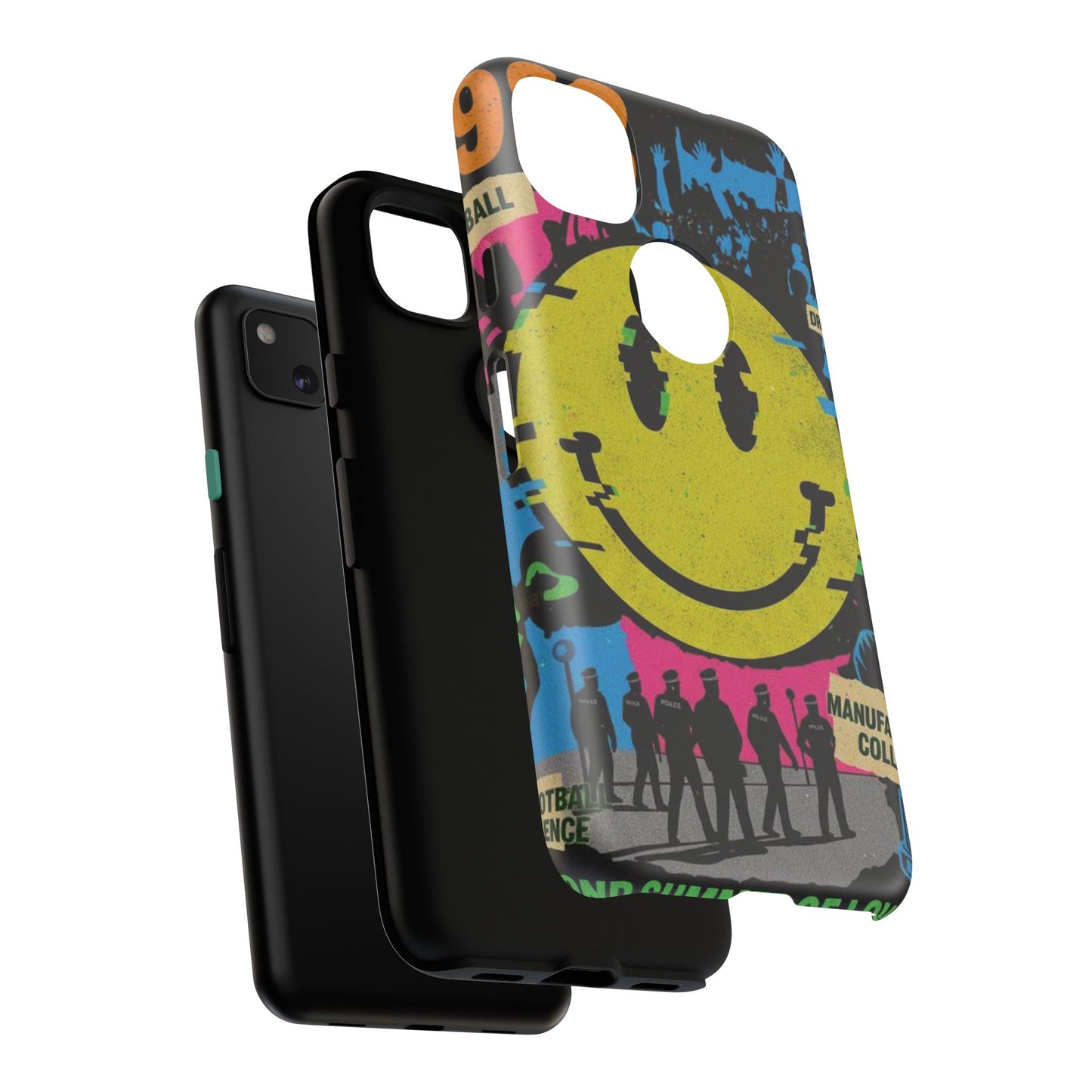 Acid house rave Vibrant iPhone Case, Tough Cases, Smiley Face Phone Cover, Fun Accessory, Colorful Phone Protector, Gift for Teenagers