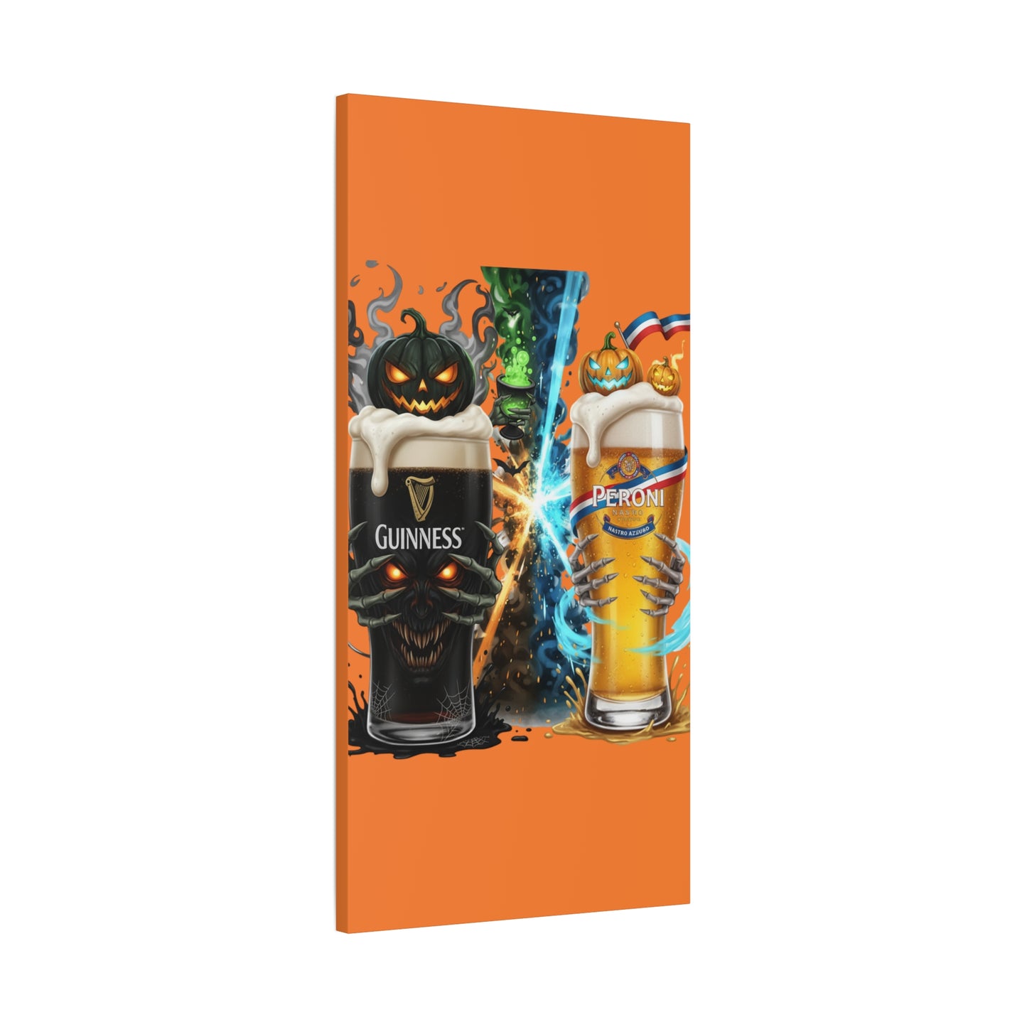 Halloween Guiness Beer Canvas Art Print, Spooky Wall Decor for Pub, Bar, Halloween Party, Unique Gift for Beer Lovers