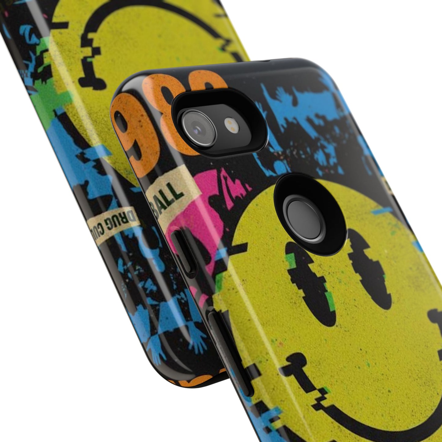 Acid house rave Vibrant iPhone Case, Tough Cases, Smiley Face Phone Cover, Fun Accessory, Colorful Phone Protector, Gift for Teenagers